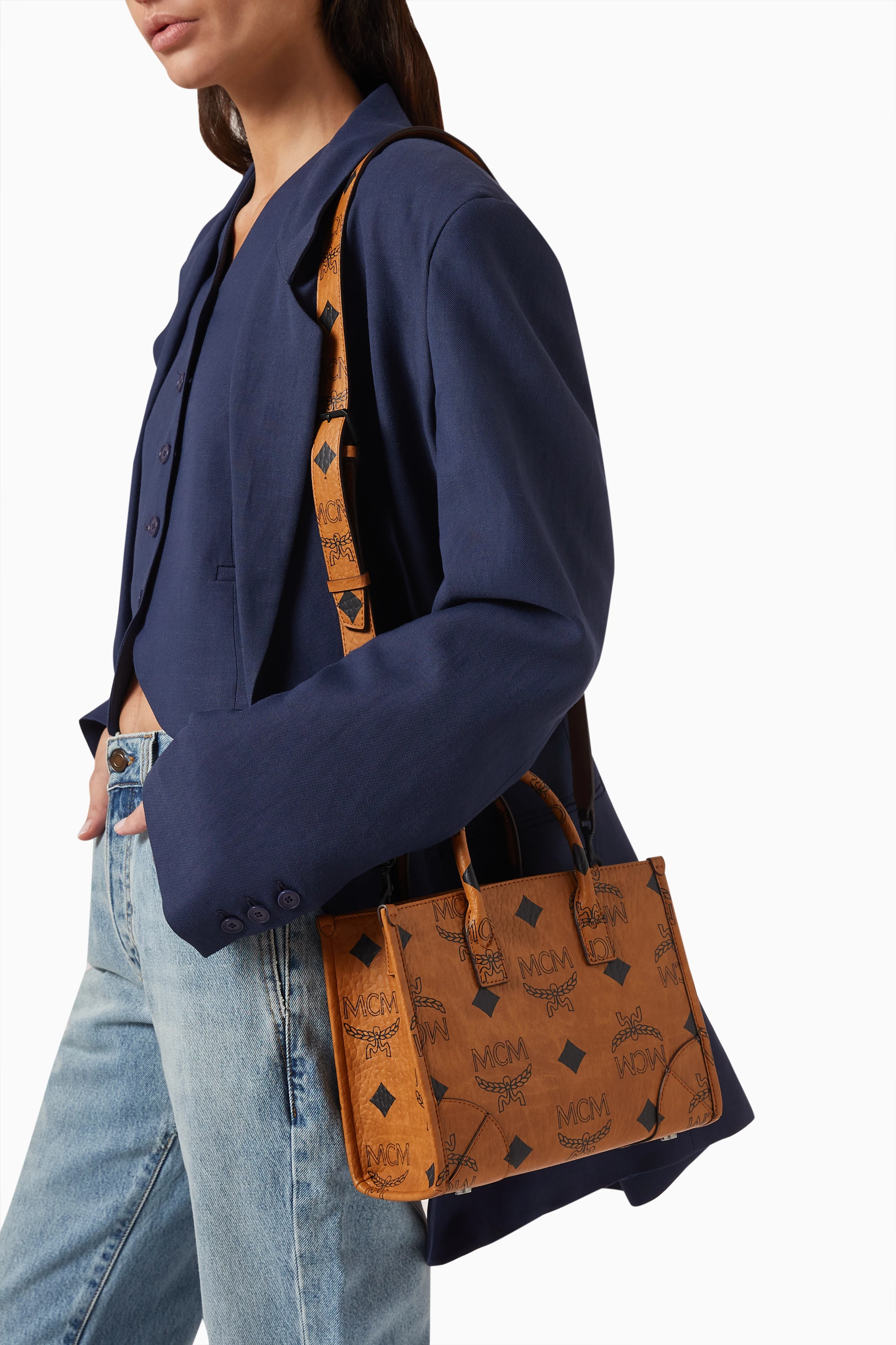 Mcm essential visetos original tote bag hot sale