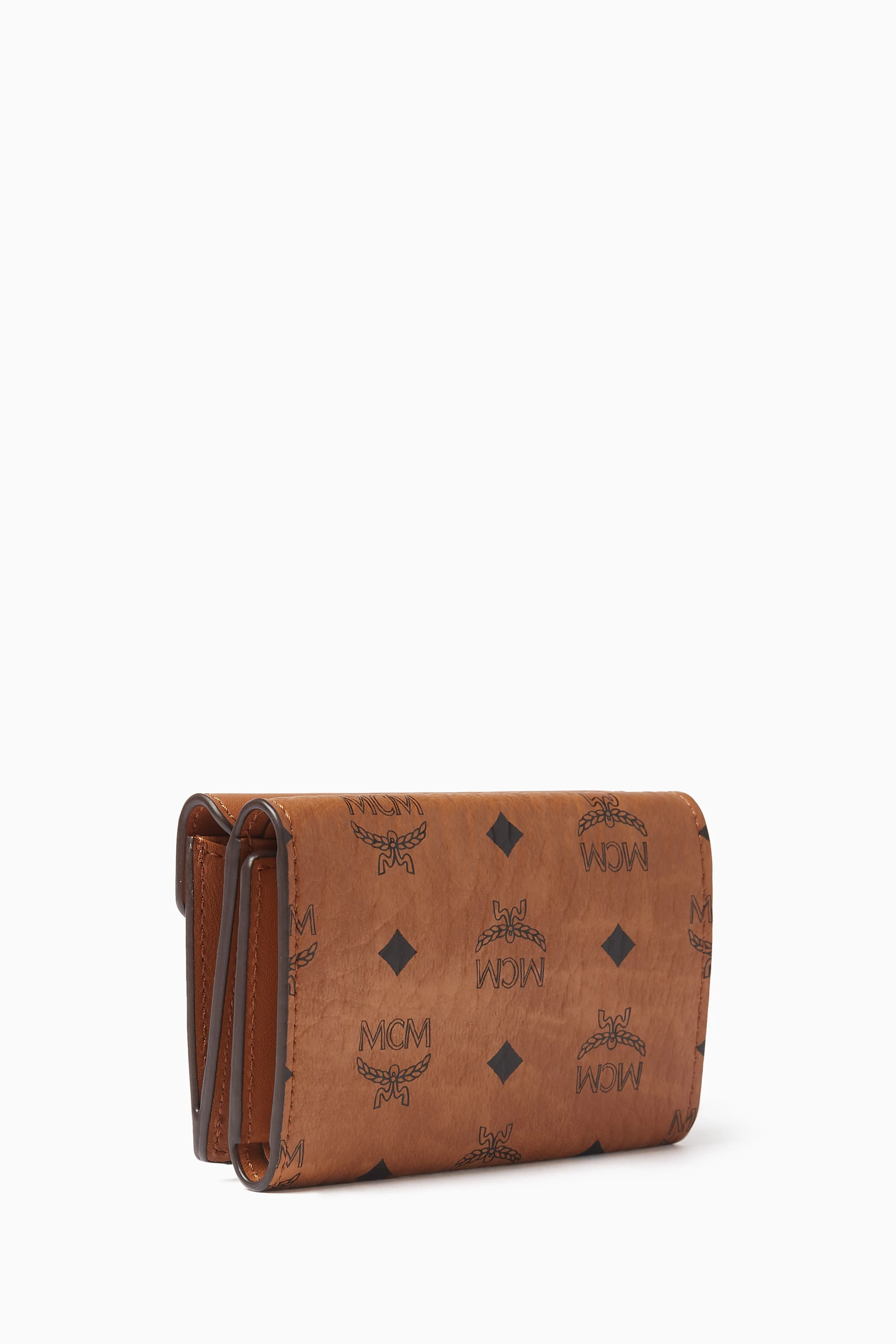 Buy MCM Brown Small Trifold Wallet in Visetos For Women Online Ounass Saudi