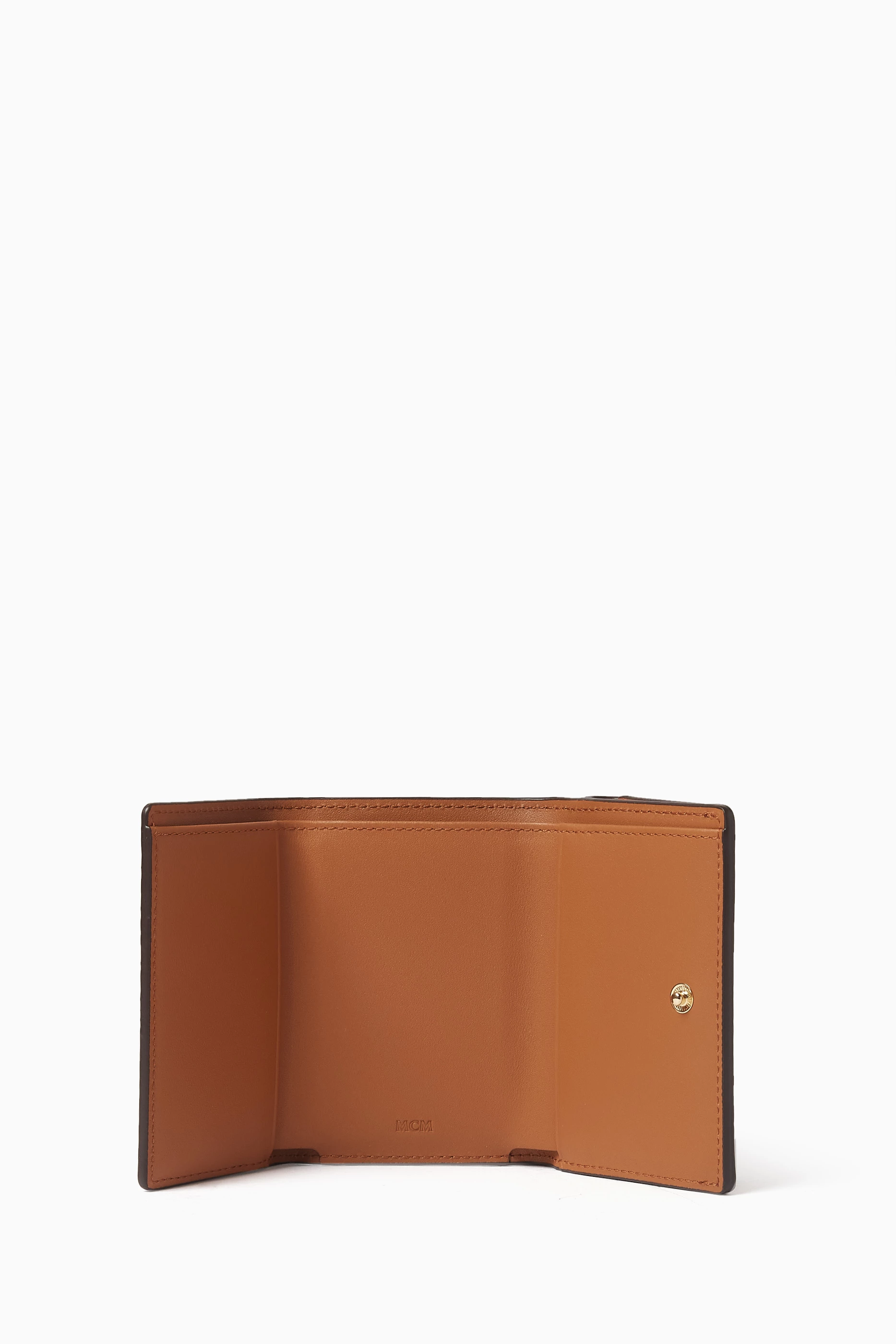 Buy MCM Brown Small Trifold Wallet in Visetos For Women Online Ounass Saudi