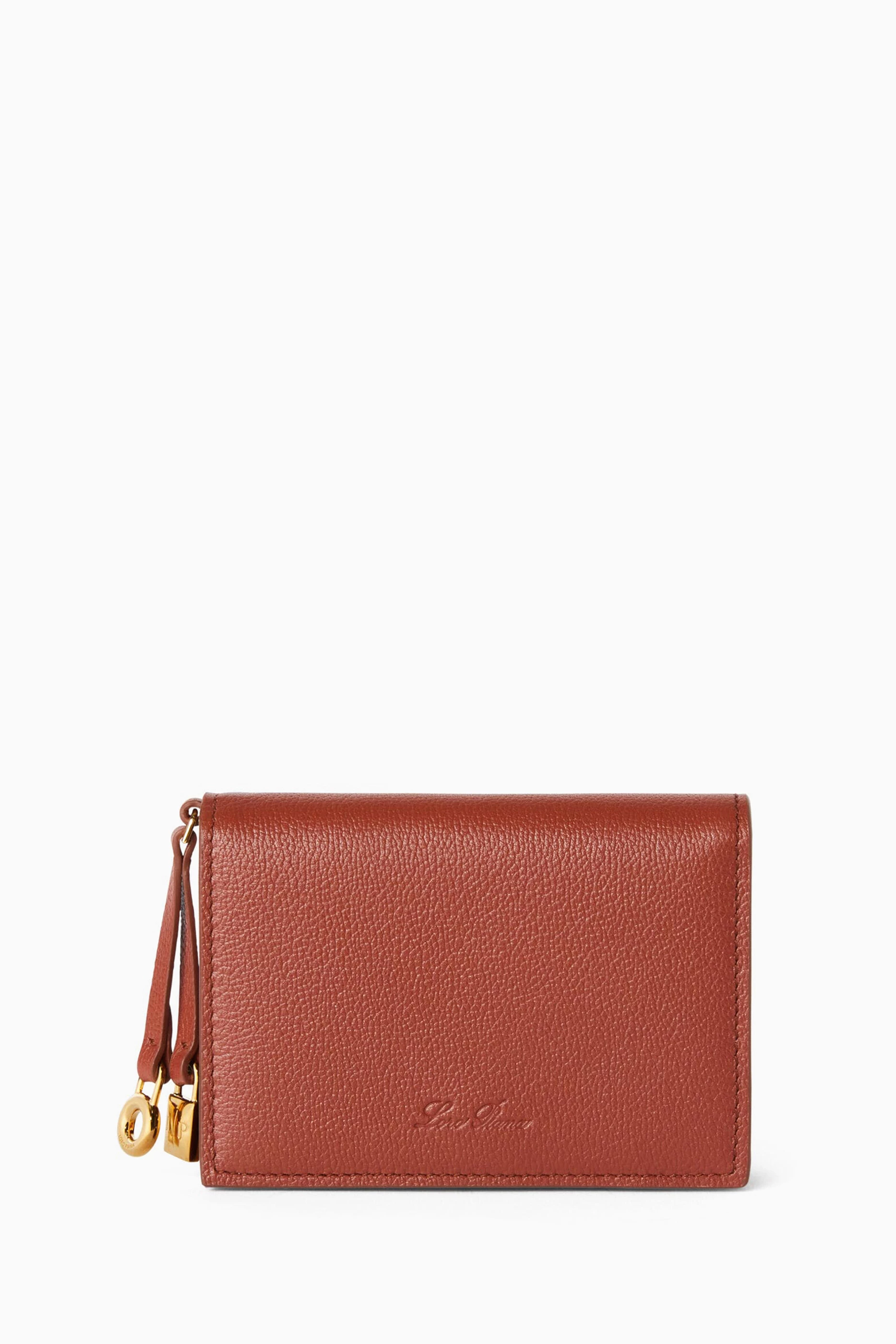 Buy Loro Piana Red Extra Card Holder in Grained Calfskin For