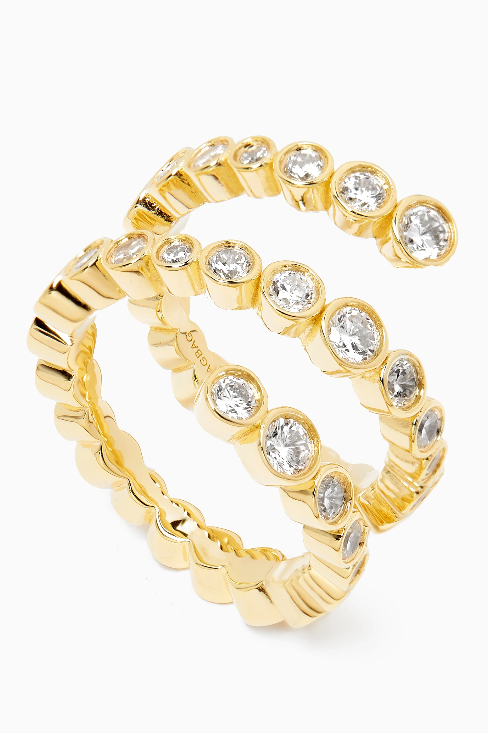 Buy Ragbag Yellow Odette Spiral Ring in 18kt Gold-plated Silver 