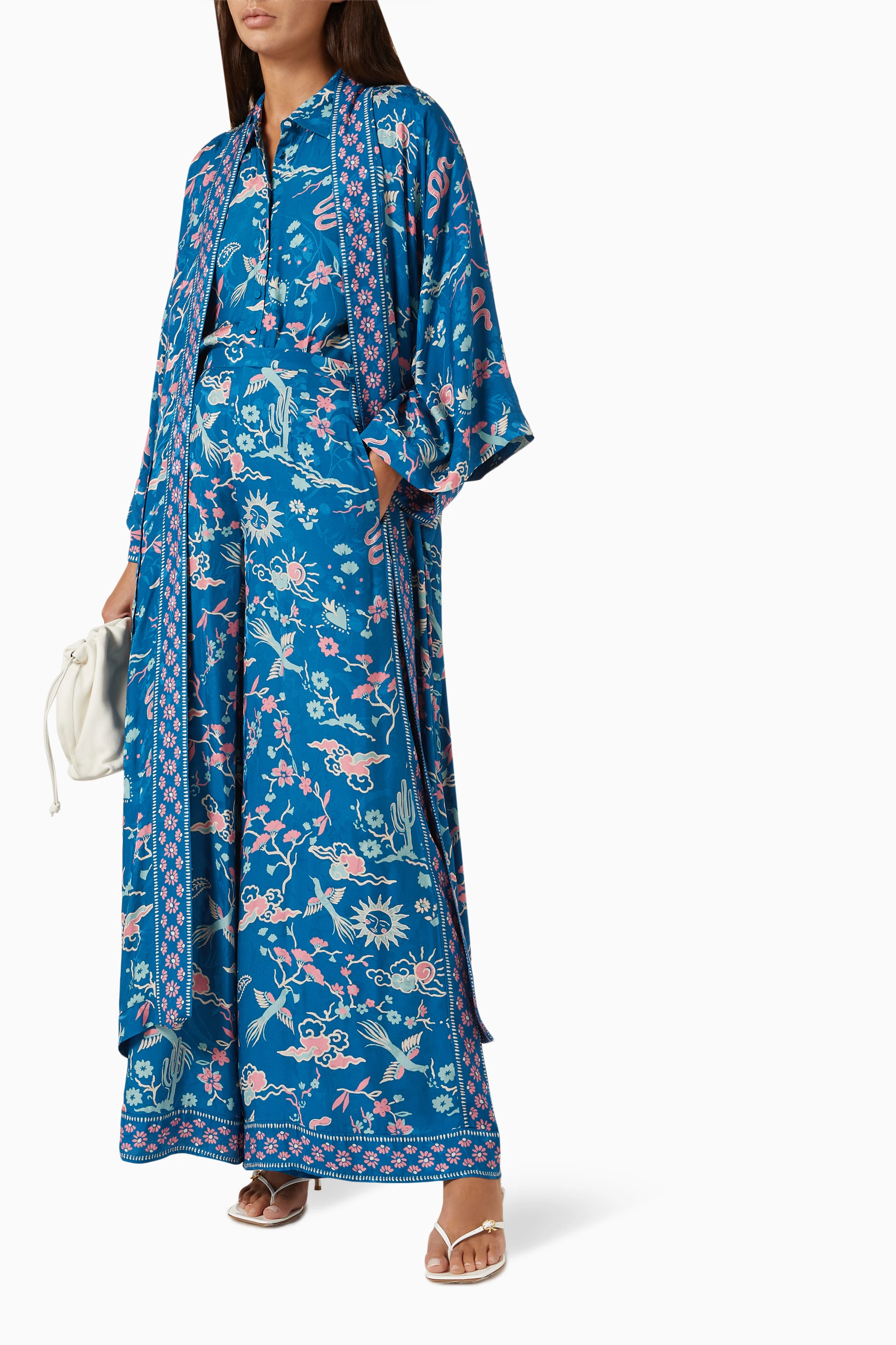 Buy Spell Blue Desert Bandita Maxi Robe in Viscose Blend For Women