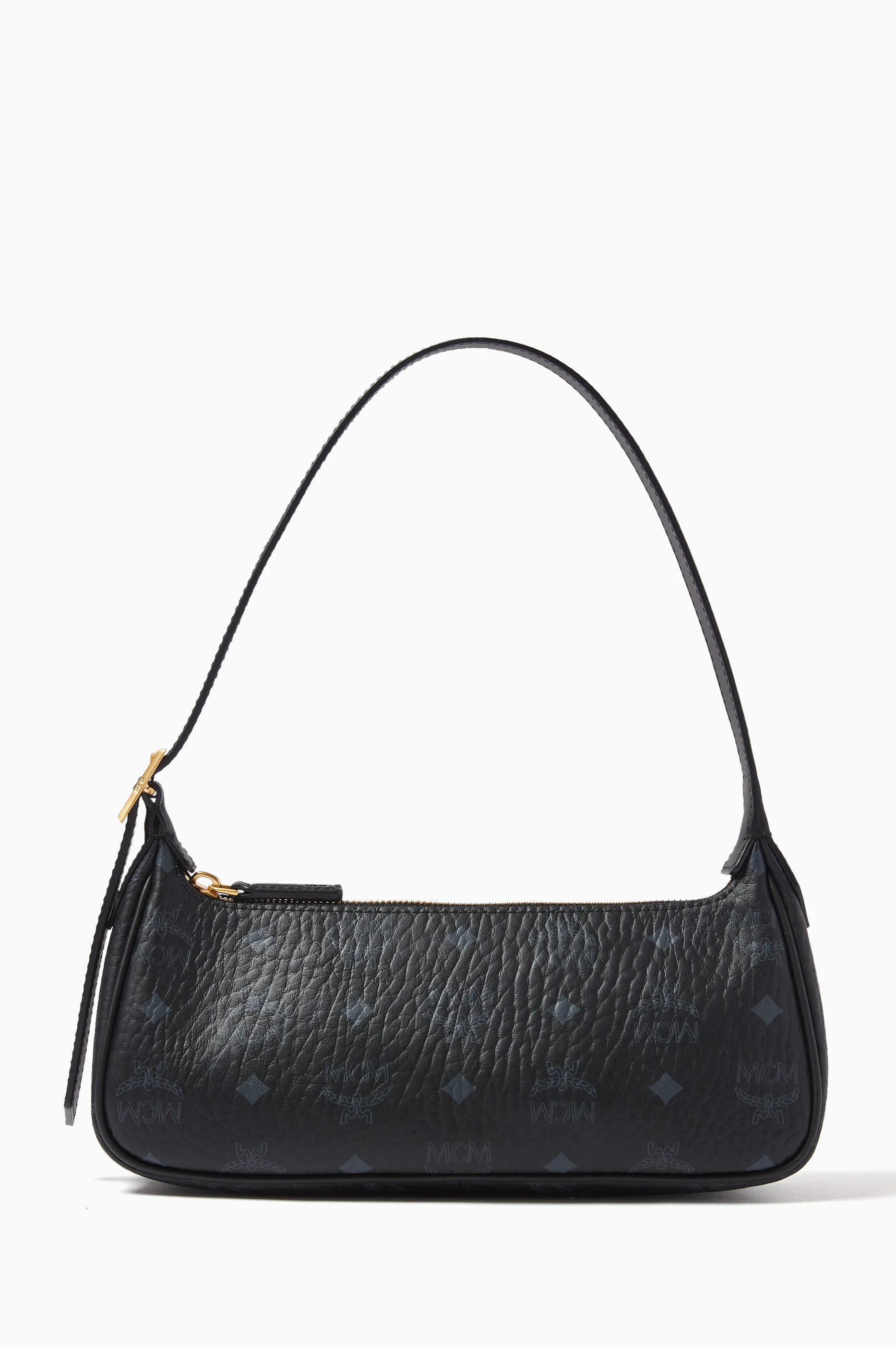 Buy MCM Black Small Aren Shoulder Bag in Visetos For Women Online Ounass Saudi