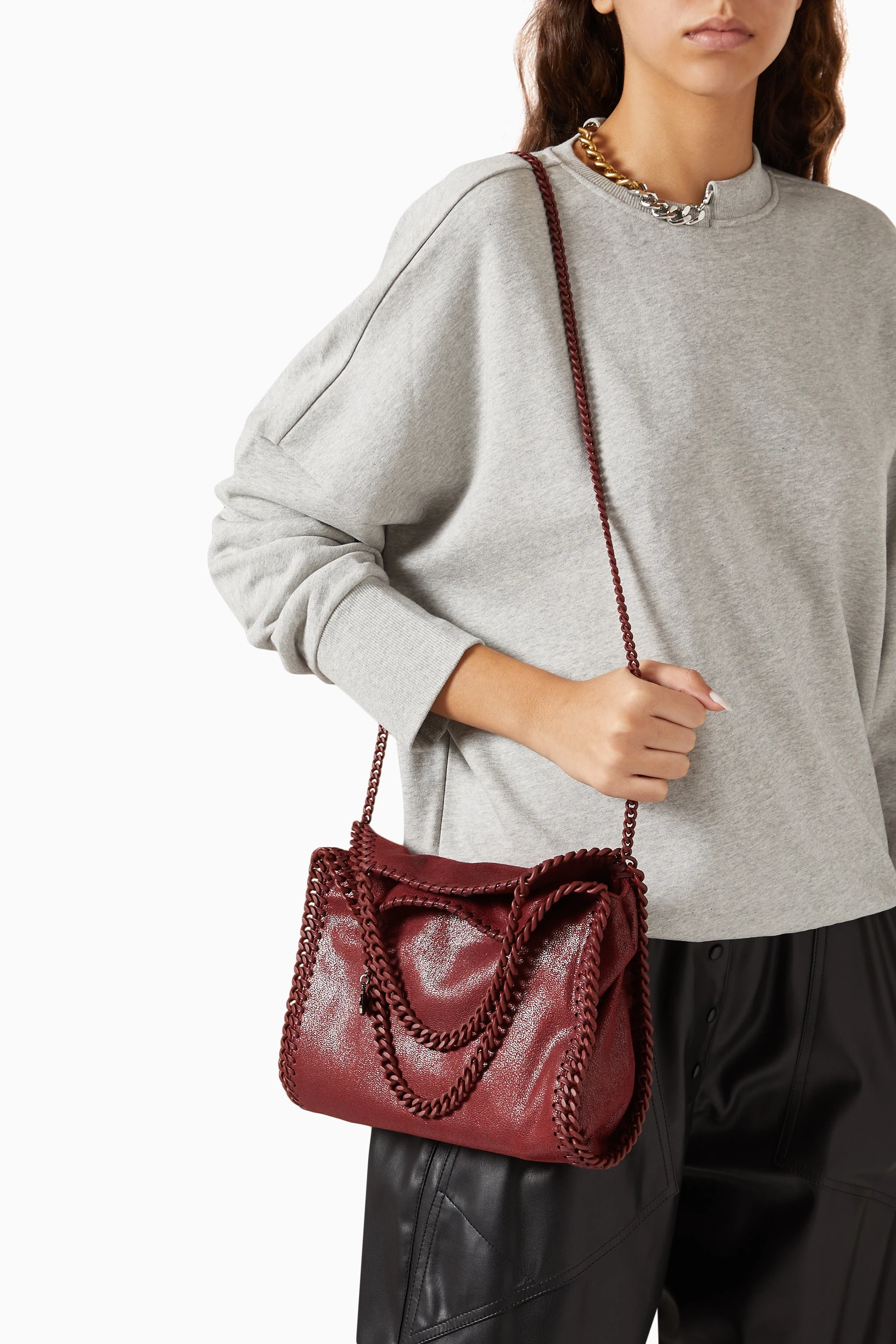 Buy Stella McCartney Red Mini Falabella Tote Bag in Eco