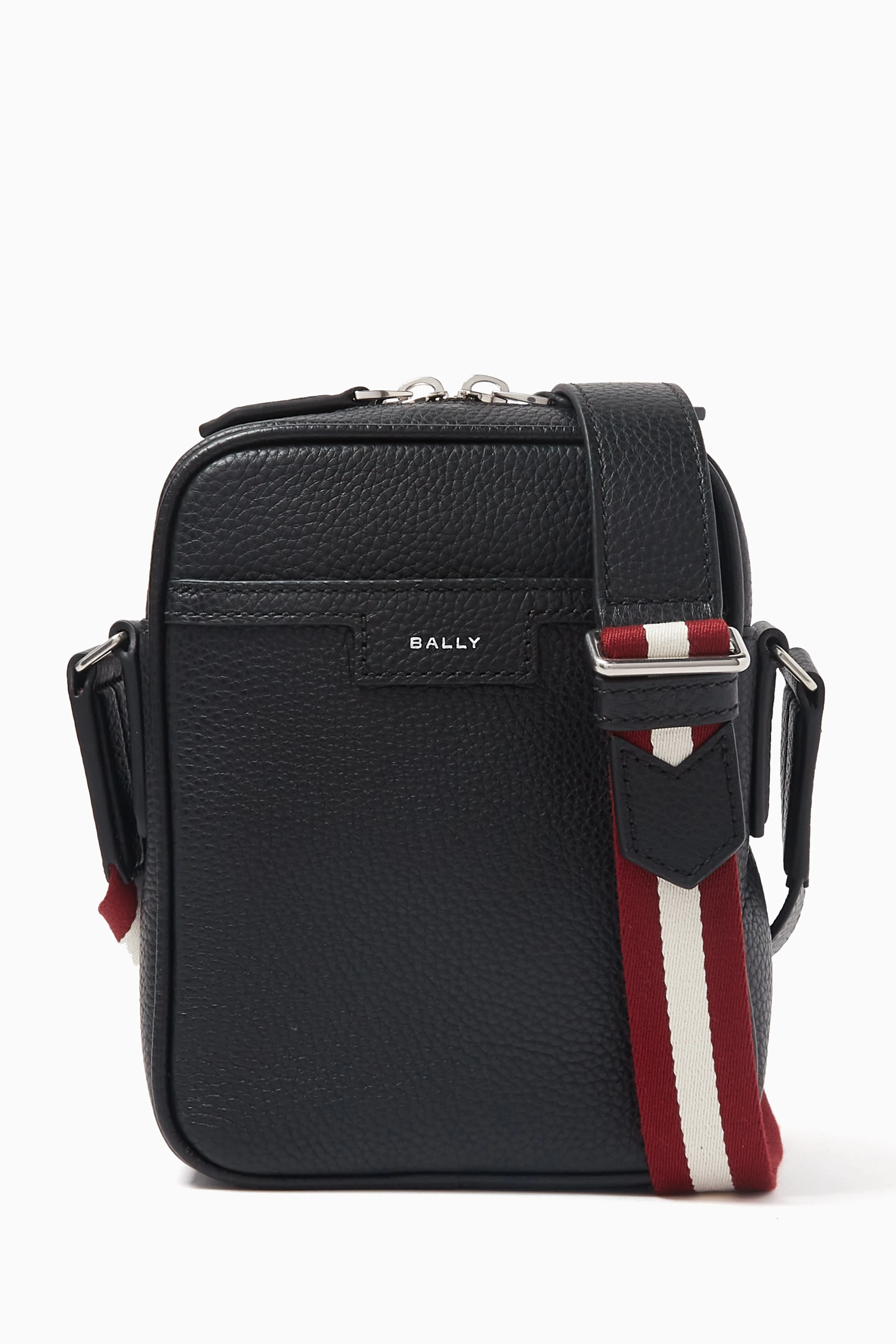 Buy Bally Black Code Crossbody Bag in Grained Leather For Men Online Ounass Saudi