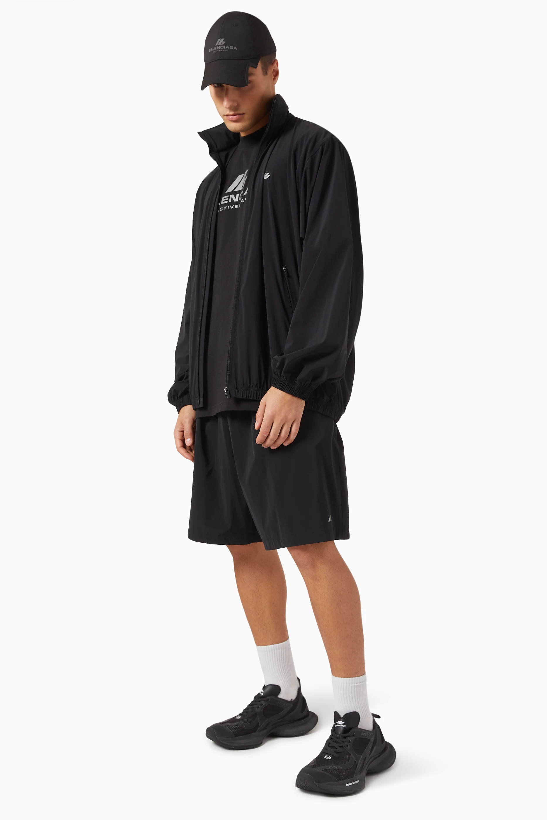 【関税&送料込】Balenciaga Black Stretch Nylon Jacket 725302-TPO06_O_BALEN-1000.