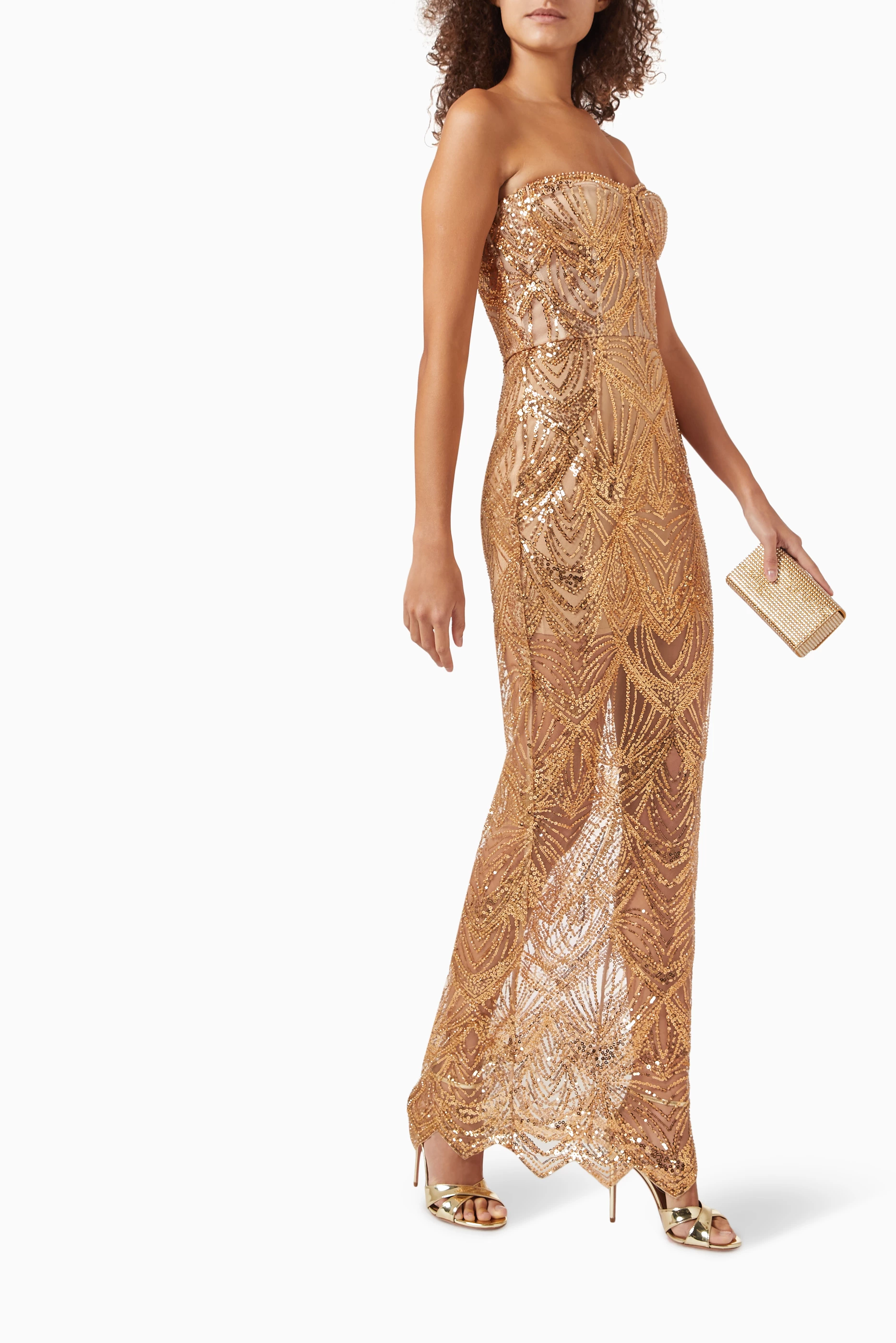giselle maxi dress in gold bronx and banco Bronx and Banco Giselle Powder Blue Maxi Dress main image 0