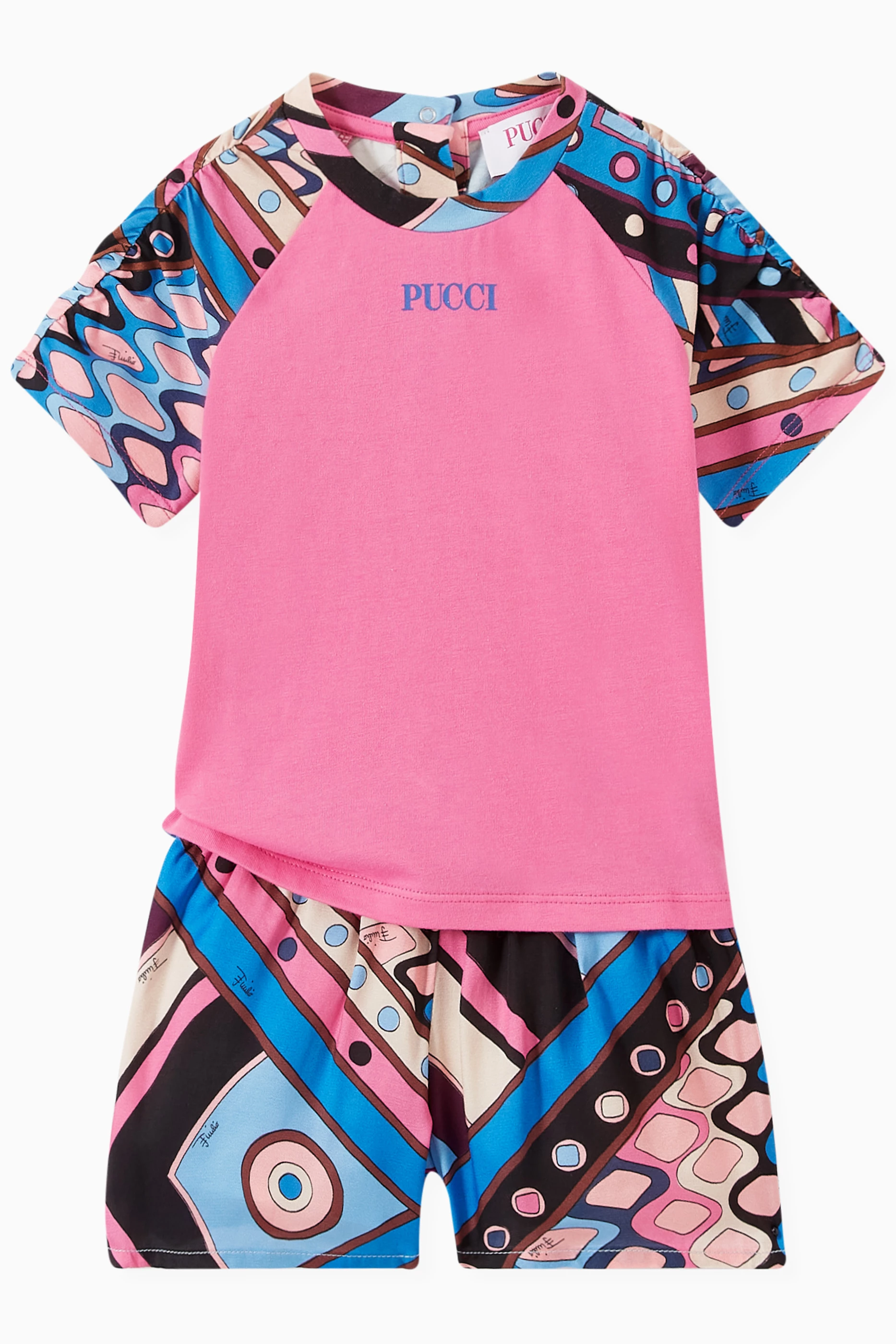 Buy Emilio Pucci Pink Viola-print T-shirt in Jersey For Baby