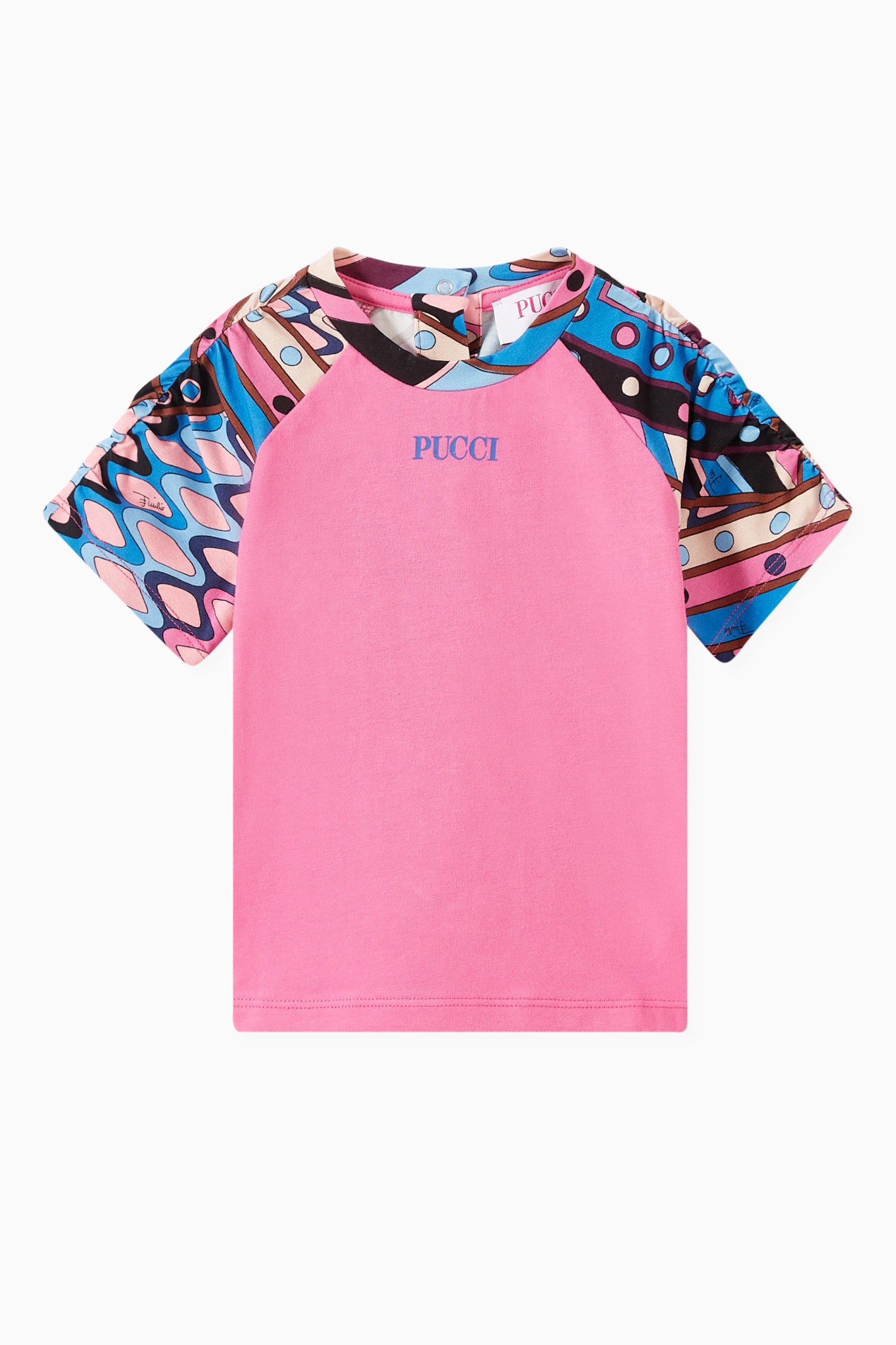 Buy Emilio Pucci Pink Viola-print T-shirt in Jersey For Baby