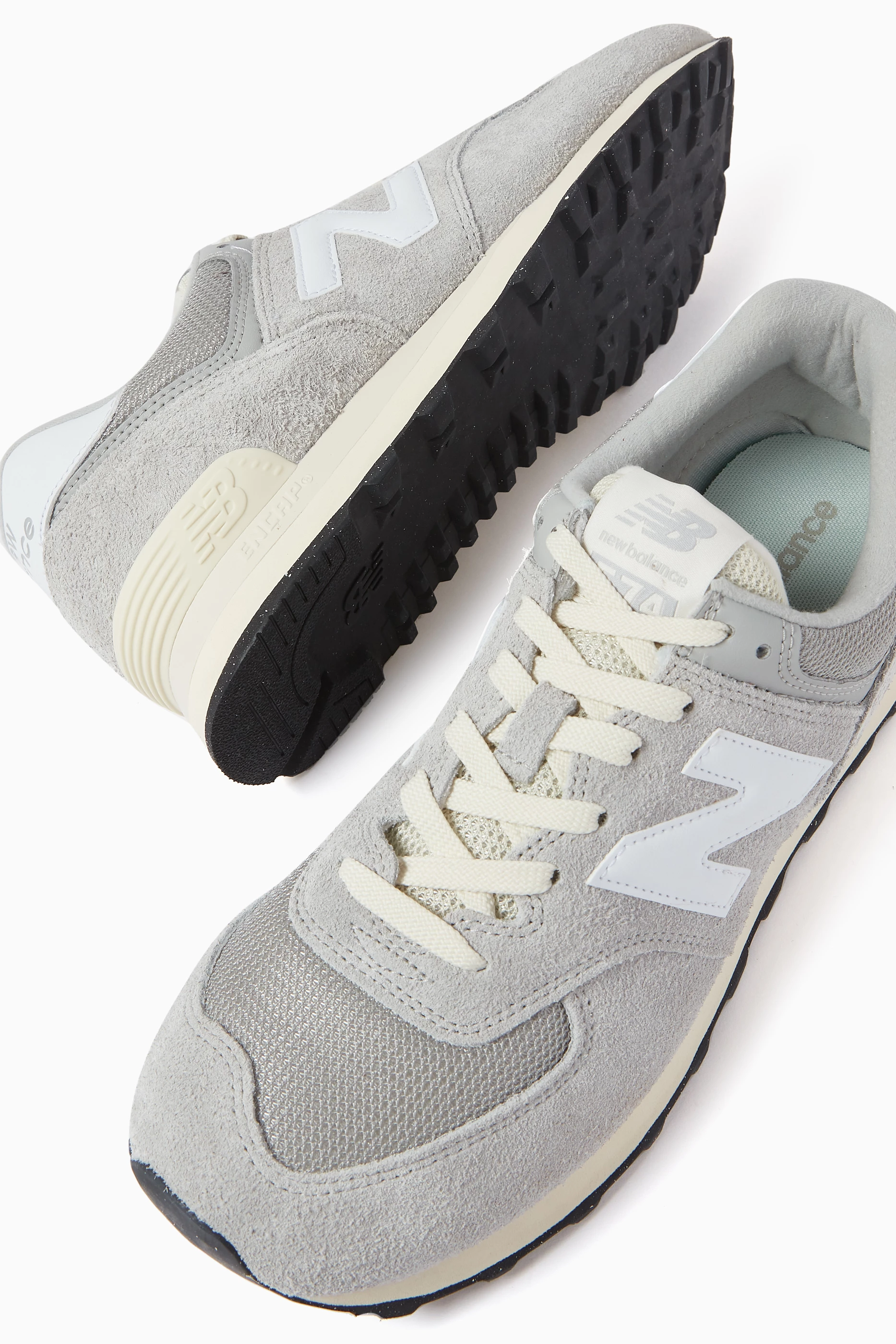 Buy New Balance Grey 574 Core Sneakers in Suede Mesh For Men Online Ounass Saudi