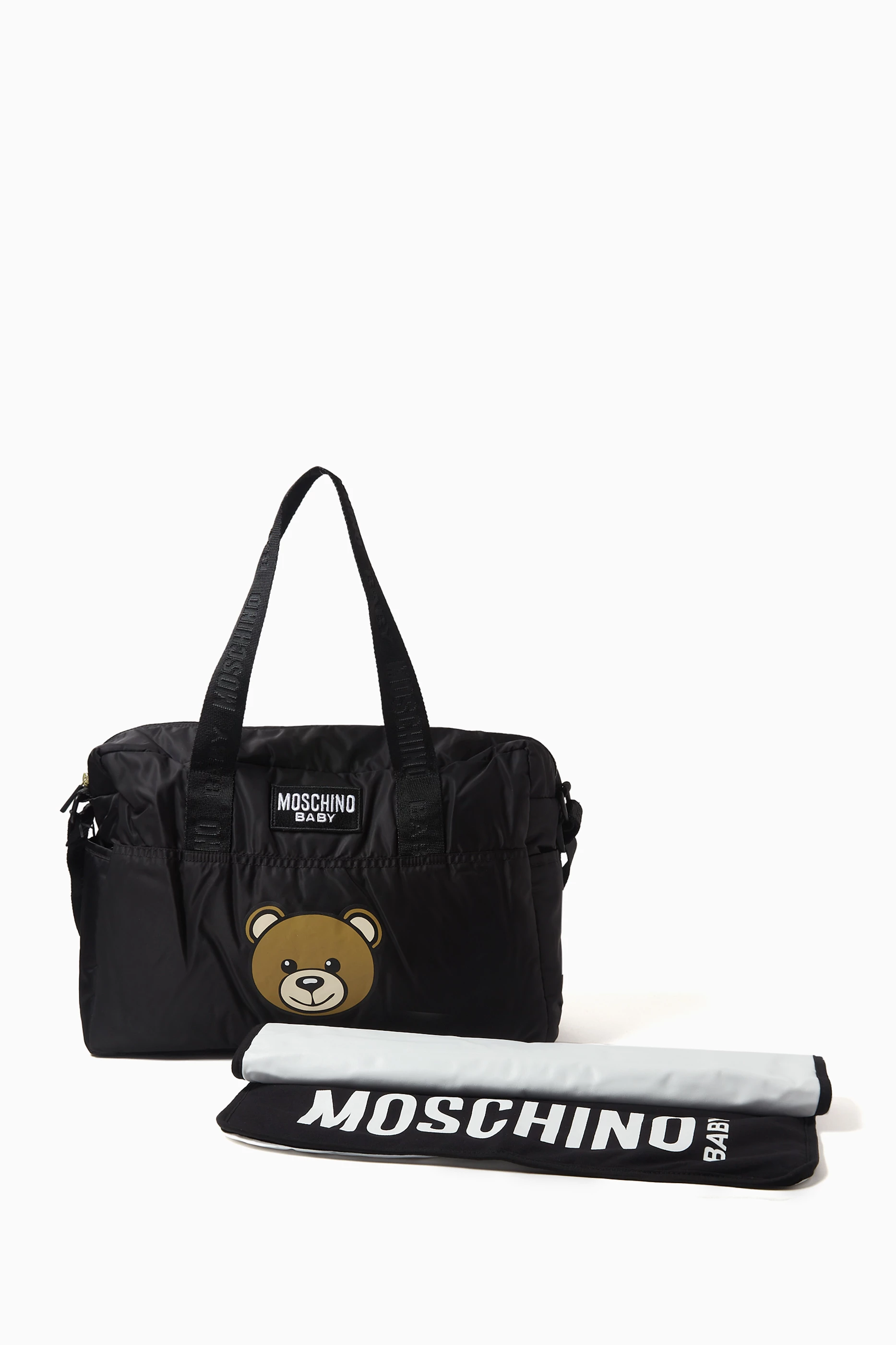 Buy Moschino Black Teddy Patch Changing Bag in Nylon For Baby Boys Online Ounass Saudi