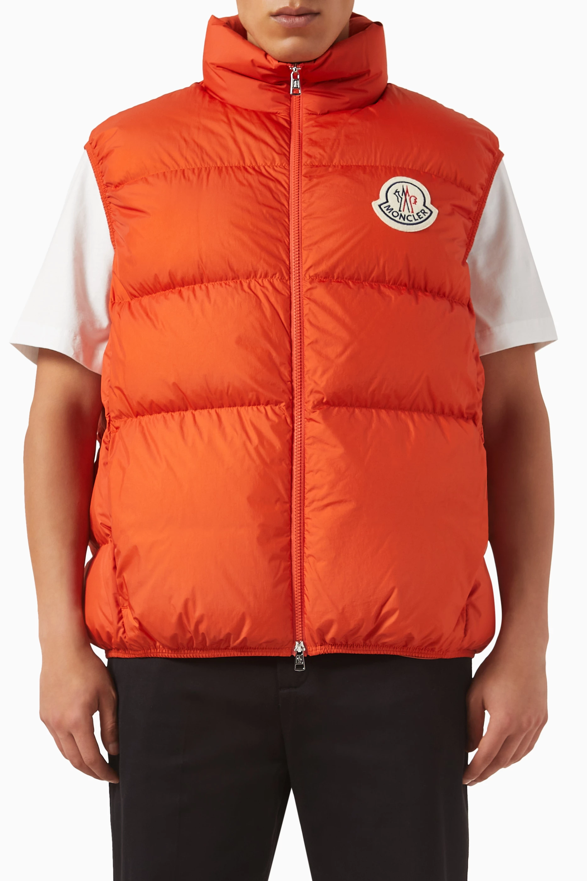 Buy Moncler Orange Almaz Down Vest in Nylon For Men Online Ounass Saudi