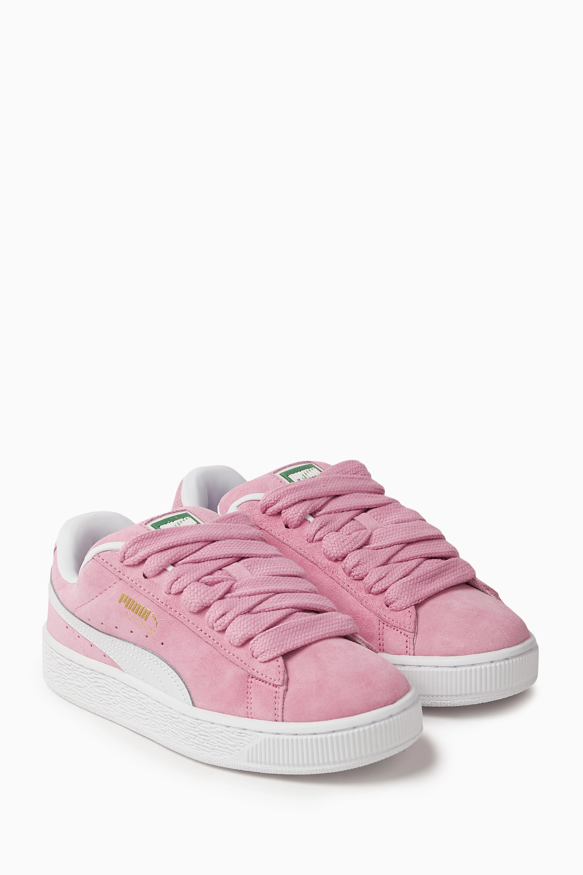Buy Puma Pink XL Low cut Sneakers in Suede For Girls Online Ounass Saudi