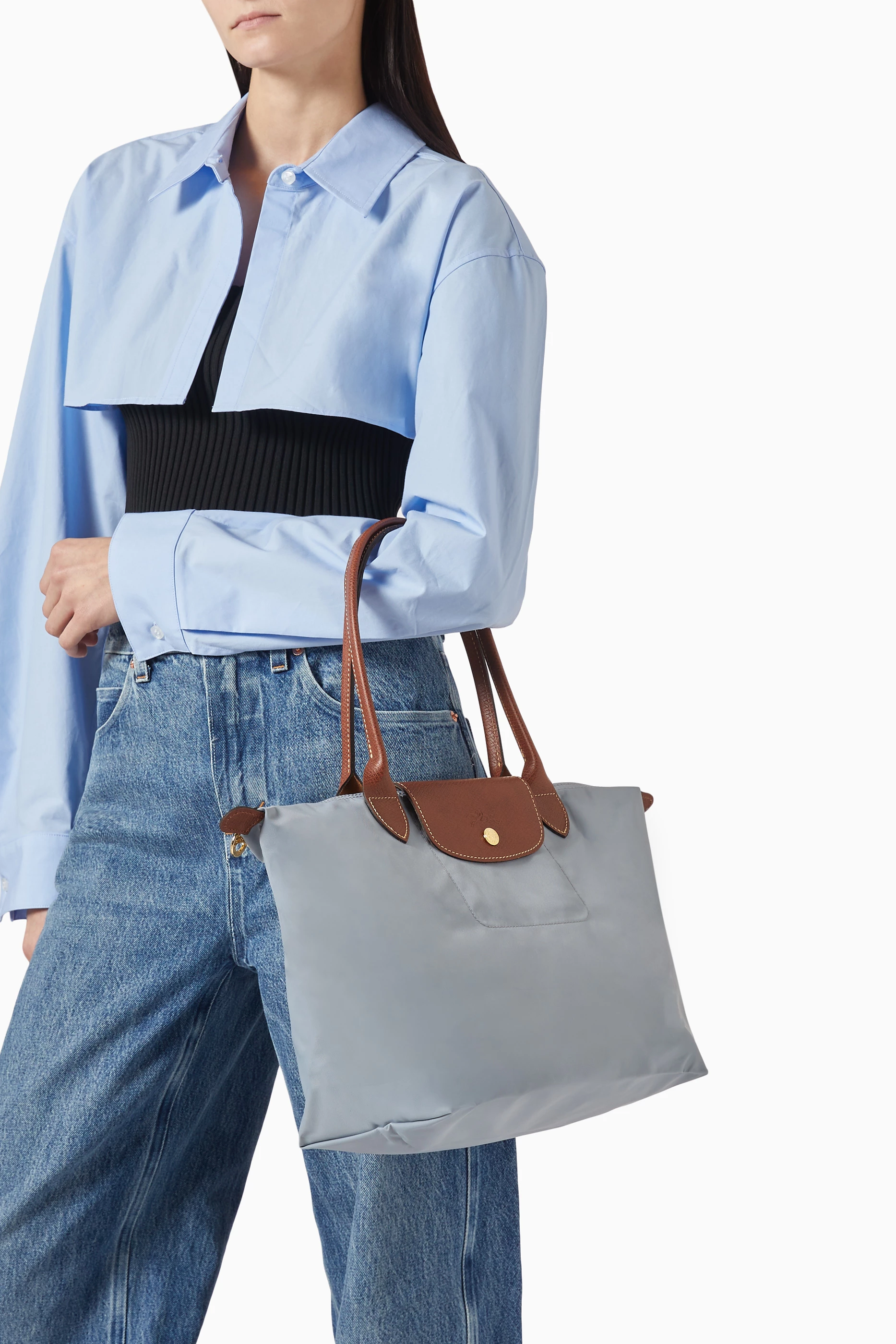 トートバッグ LONGCHAMP GREY LE PLIAGE ORIGINAL L TOTES Le Pliage Collection L Tote bag Grey - Canvas | Longchamp TH