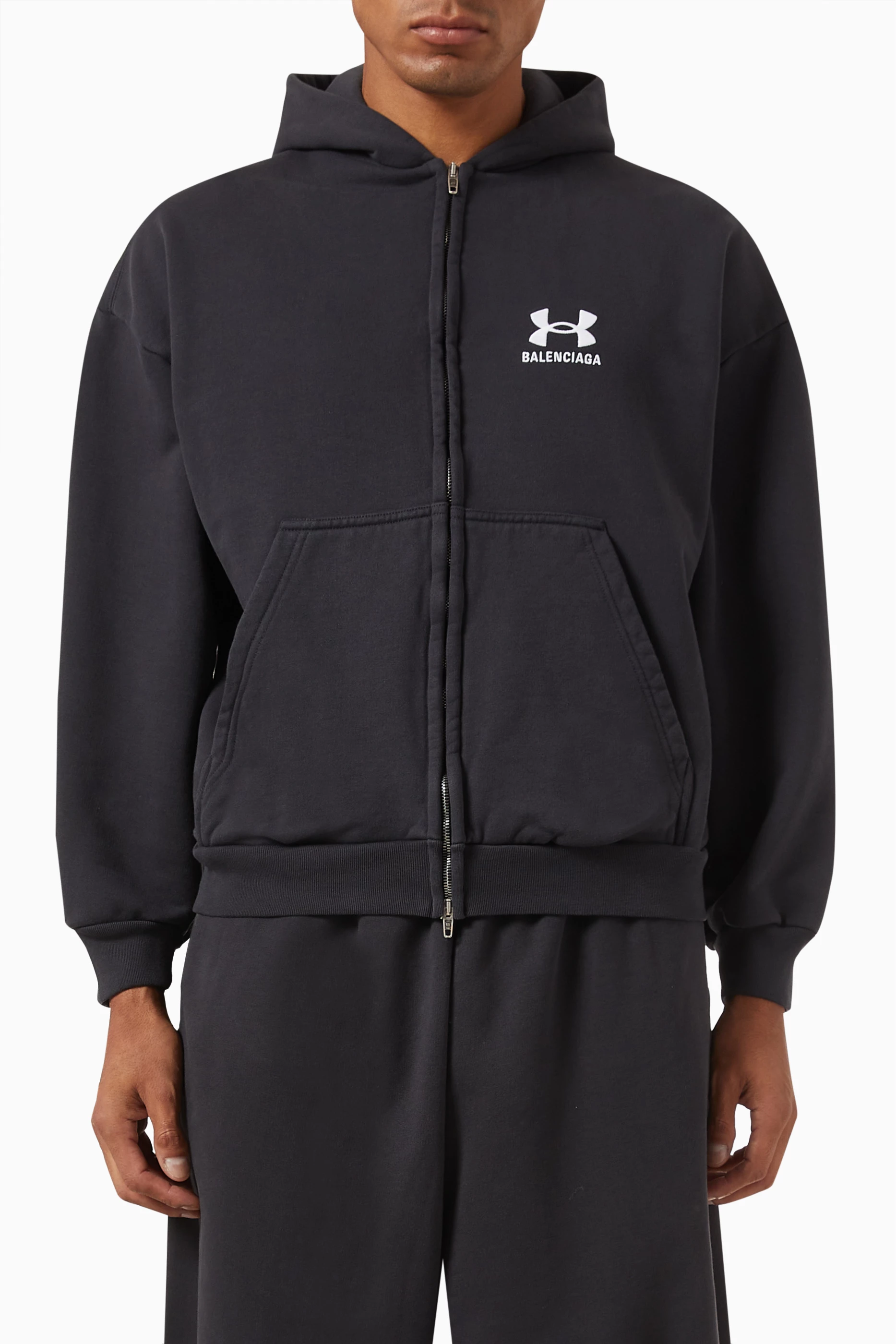 Buy Balenciaga Black x Under Armour® Unisex Zip-up Hoodie in