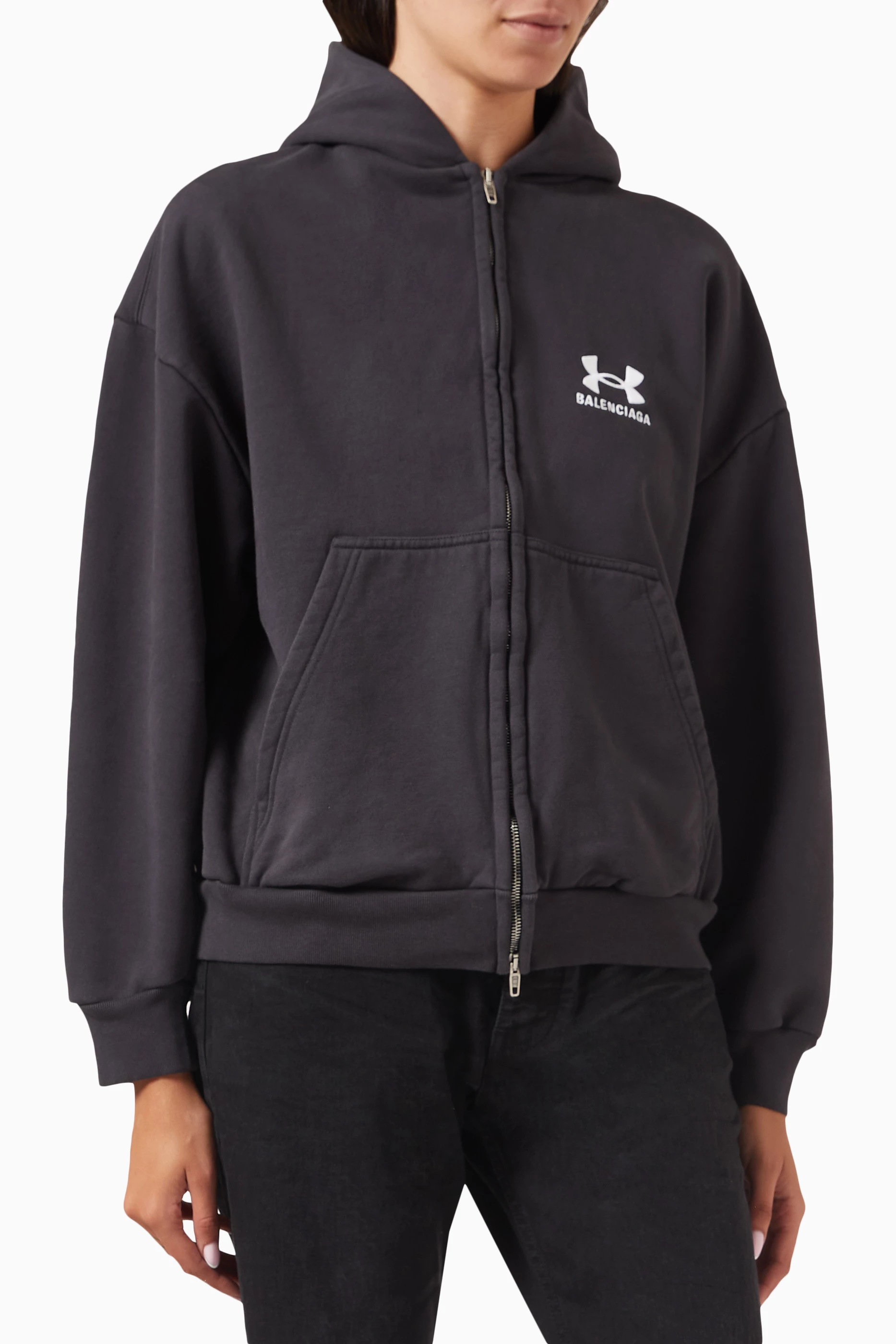 パーカー・フーディ Balenciaga UNDER ARMOUR ZIP HOODIE Balenciaga x Under Armour Zip-Up Hoodie 'Black White