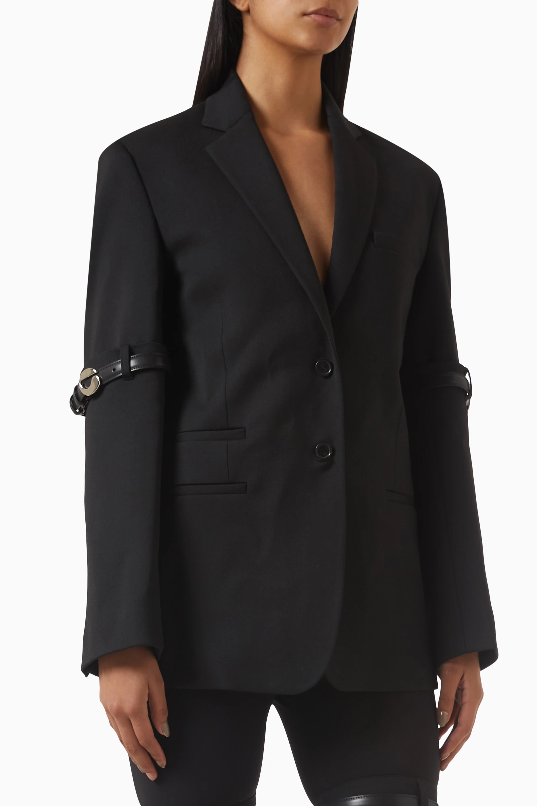 Buy Coperni Black Hybrid Oversized Tailored Jacket For Women