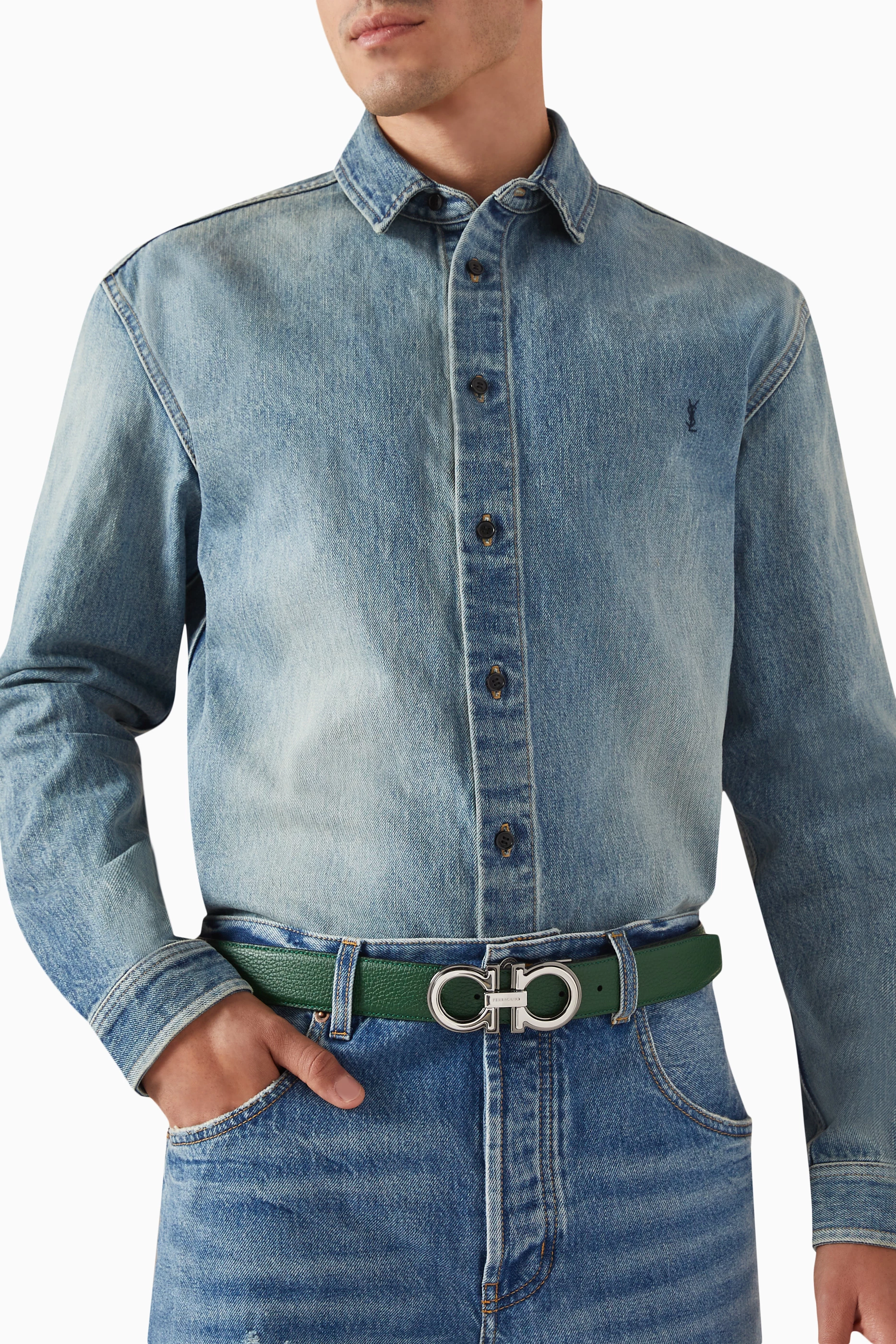 Ferragamo belt with jeans online