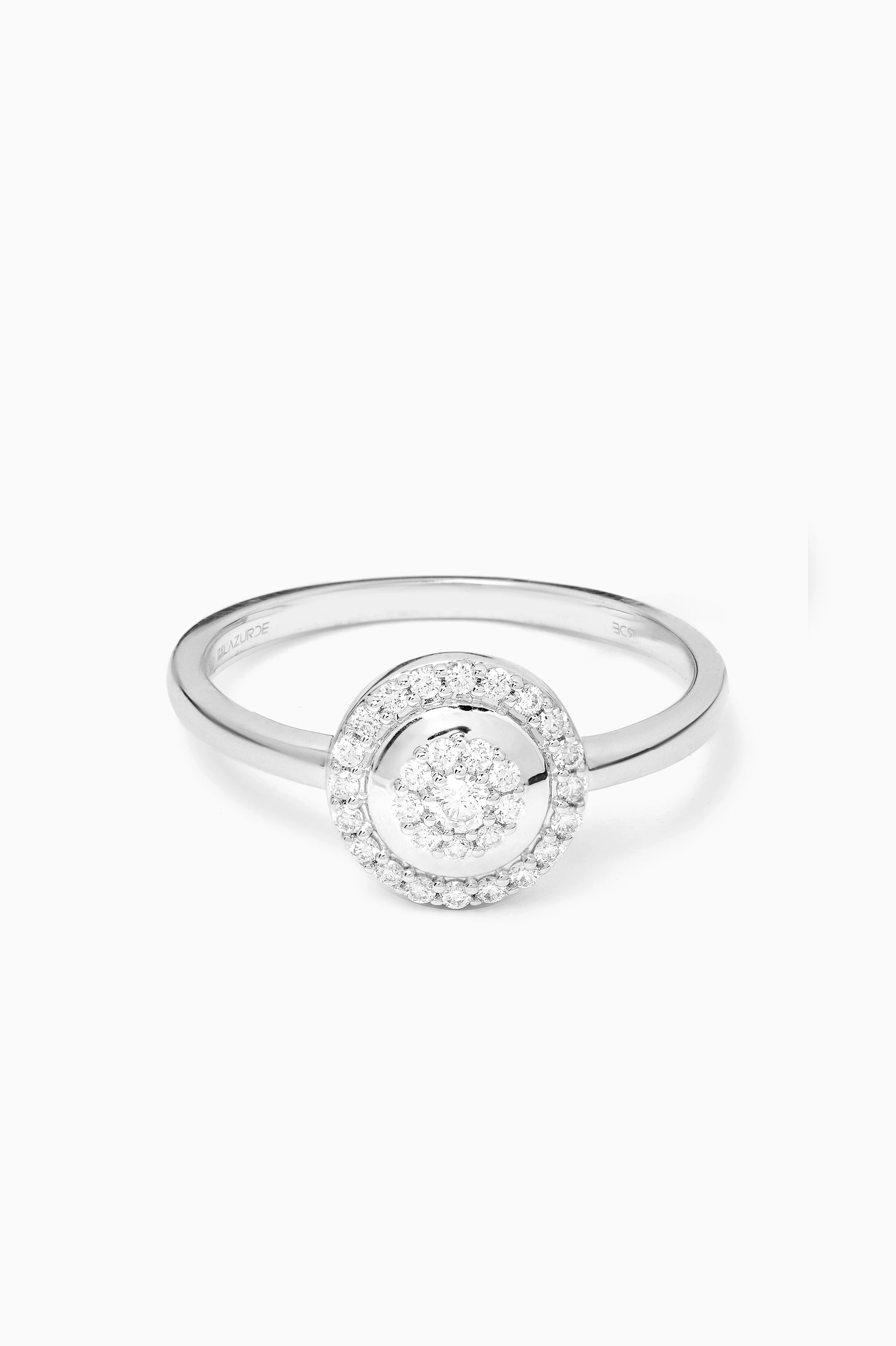 Buy L azurde White Round Diamond Statement Ring in 18kt White Gold For Women Online Ounass Saudi