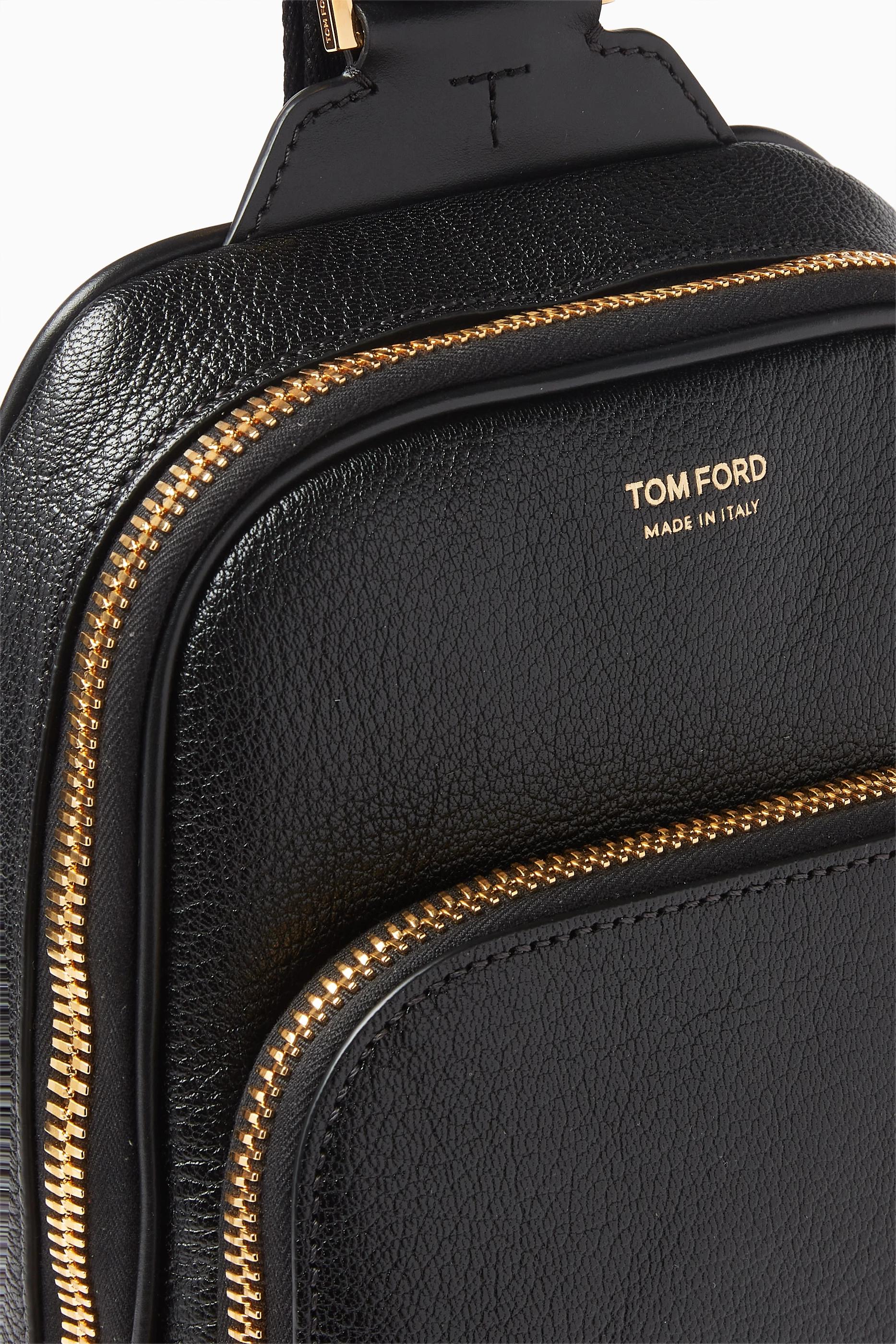 Buy TOM FORD Black Logo stamp Messenger Bag in Leather For Men Online Ounass Saudi