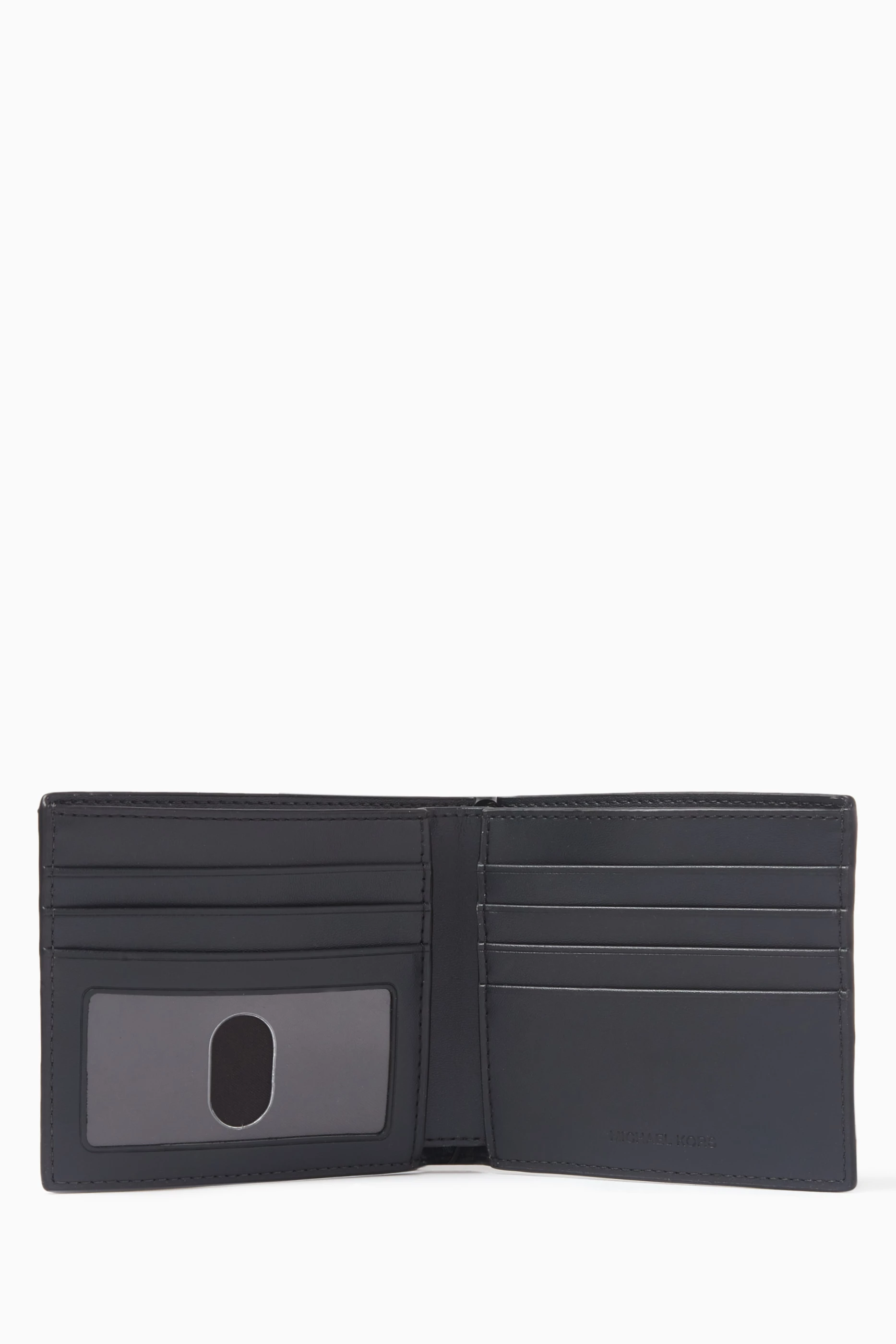 Buy Michael Kors Blue Hudson Signature Logo Billfold Wallet in Canvas For Men Online Ounass Saudi