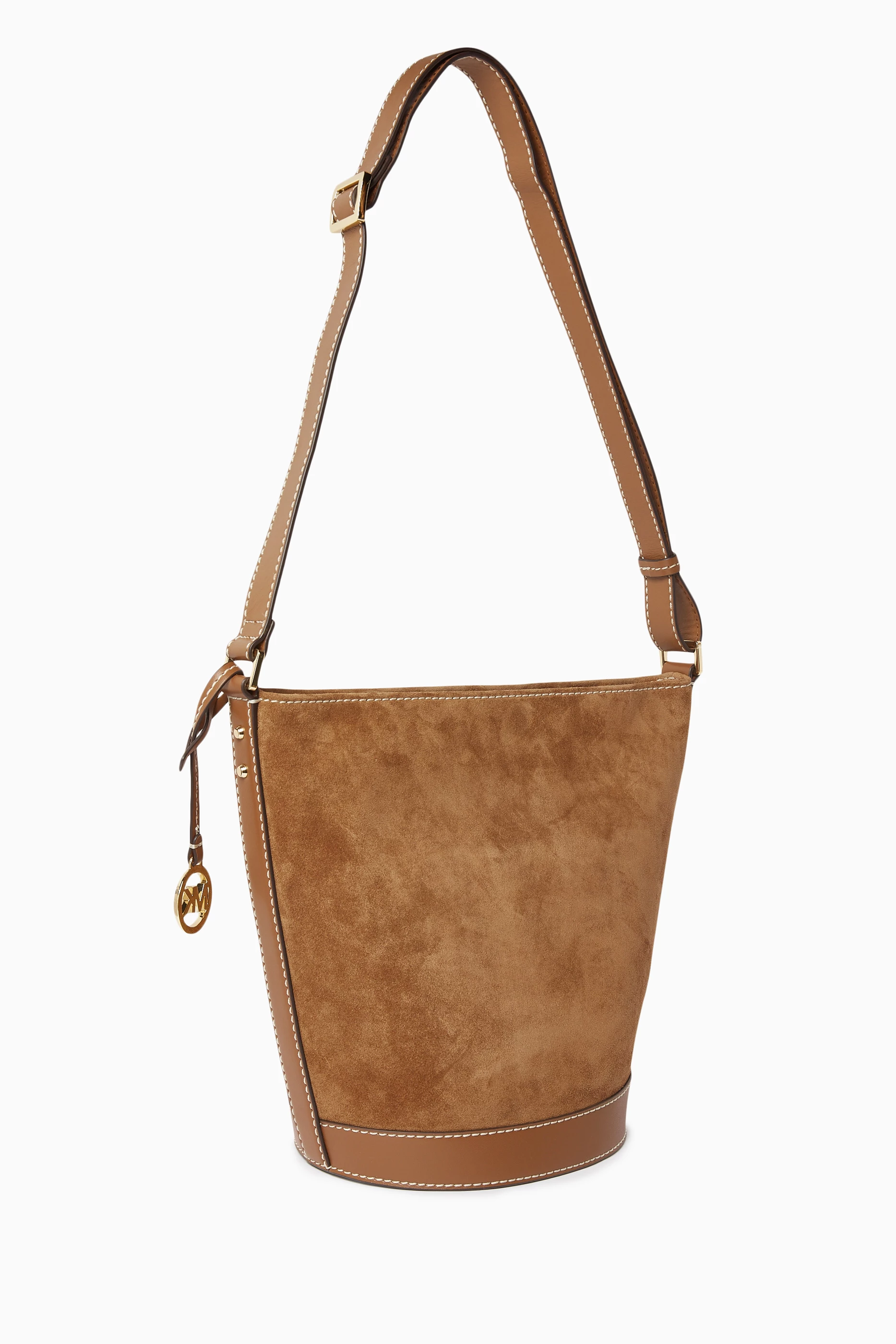 Michael kors bucket bag suede online