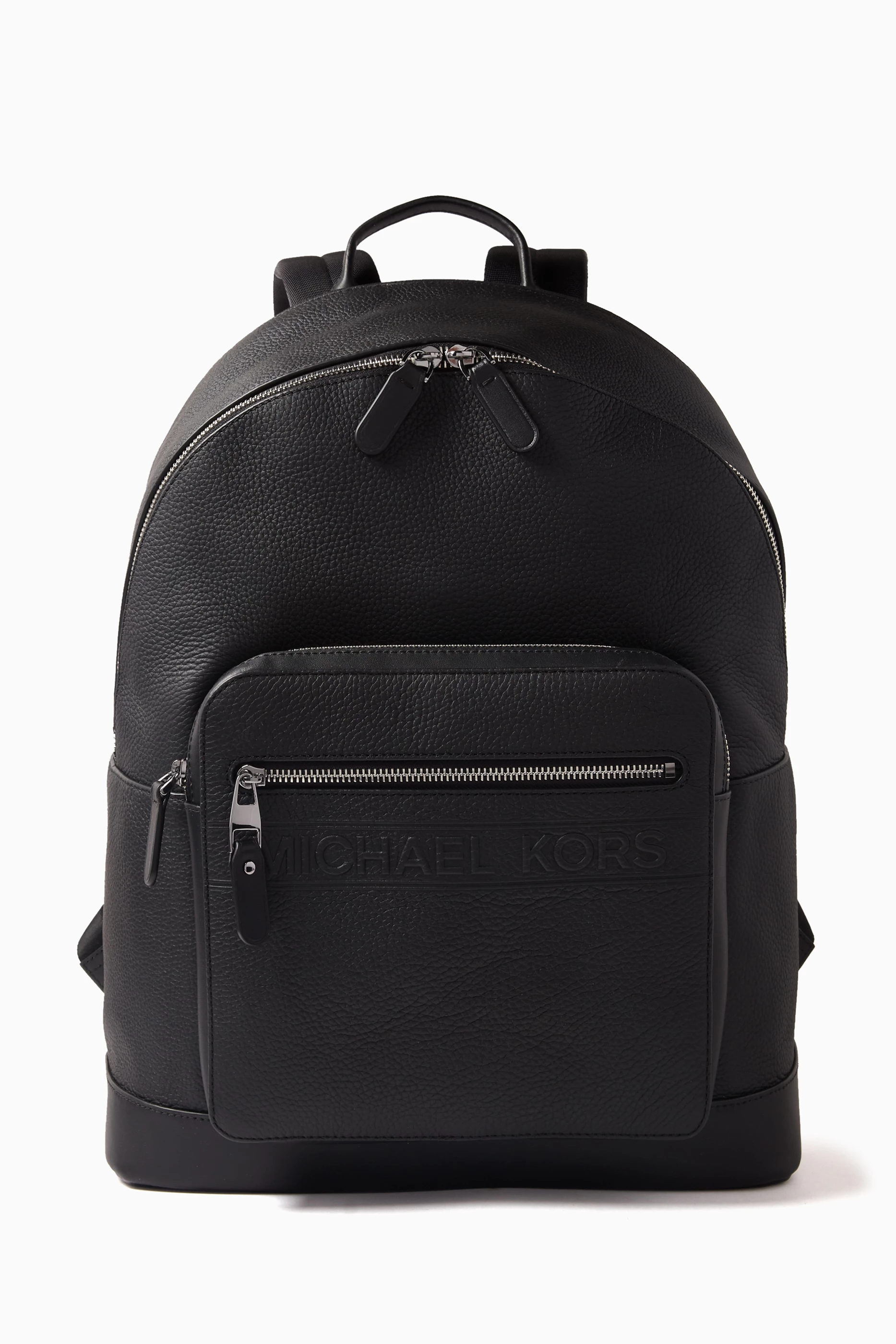 Mk black leather backpack new arrivals