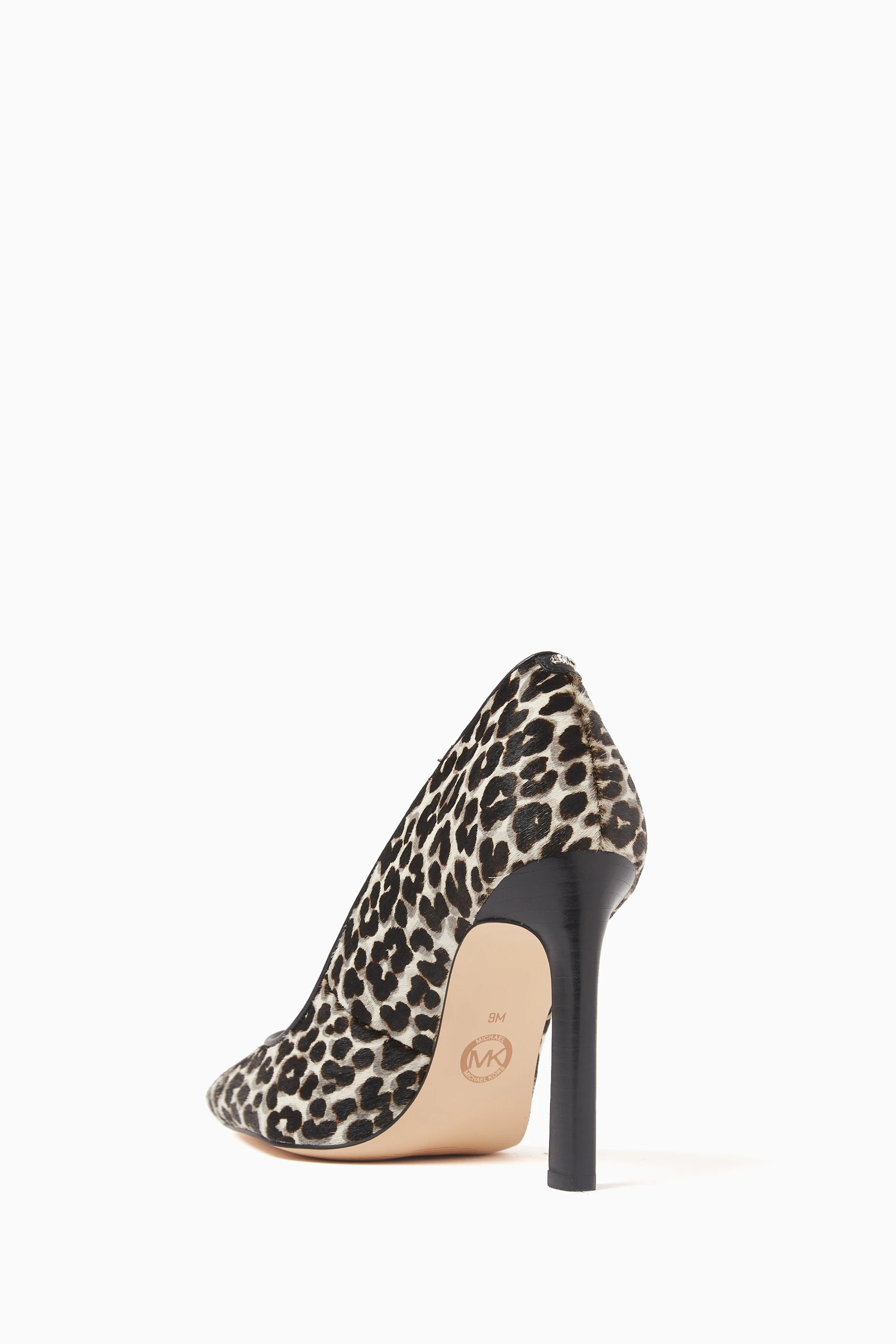 Buy Michael Kors Black Amara 105 Pumps in Leopard Print Calf Hair