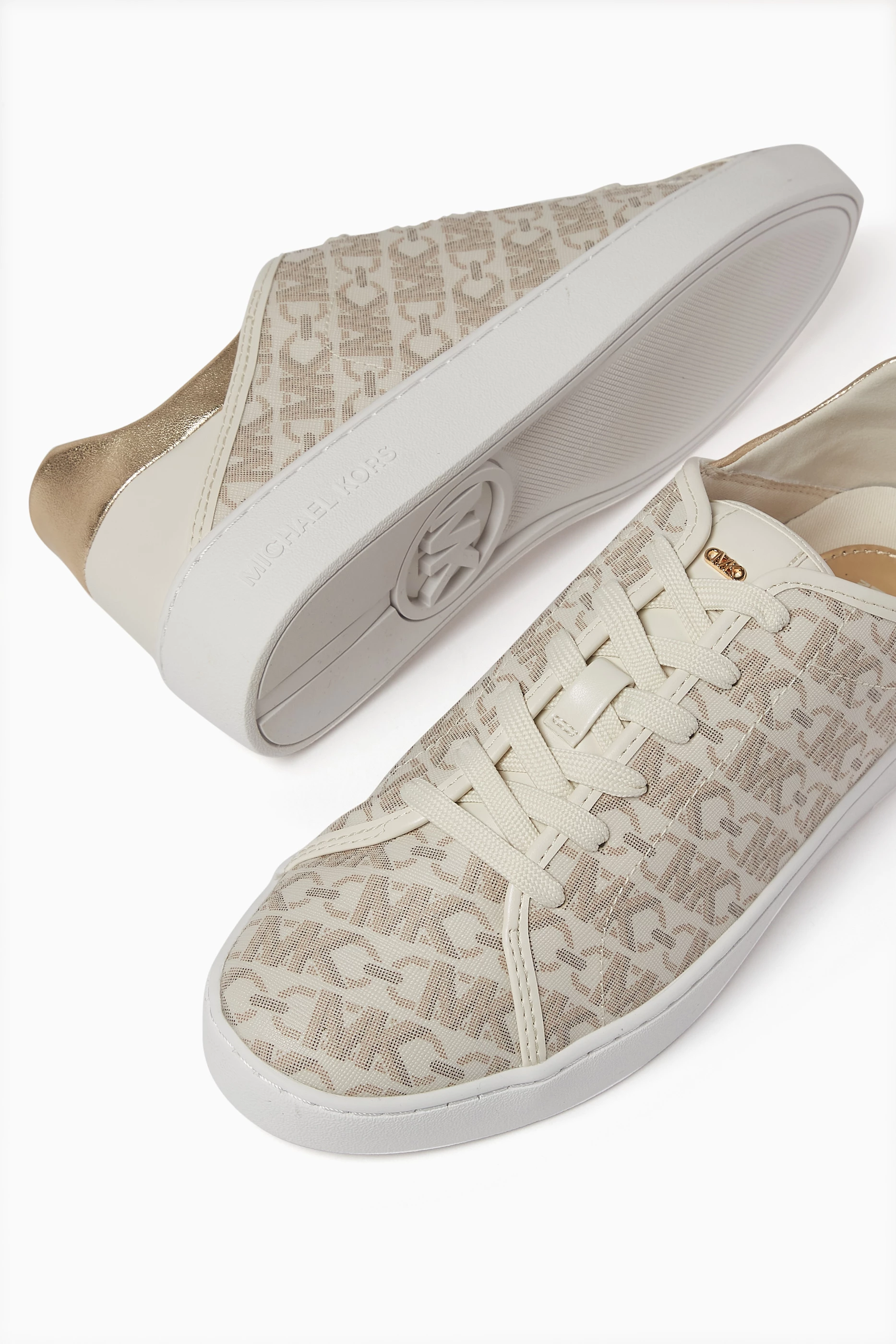 Buy Michael Kors Neutral Jenny Logo Sneakers in Canvas For Women Online Ounass Saudi