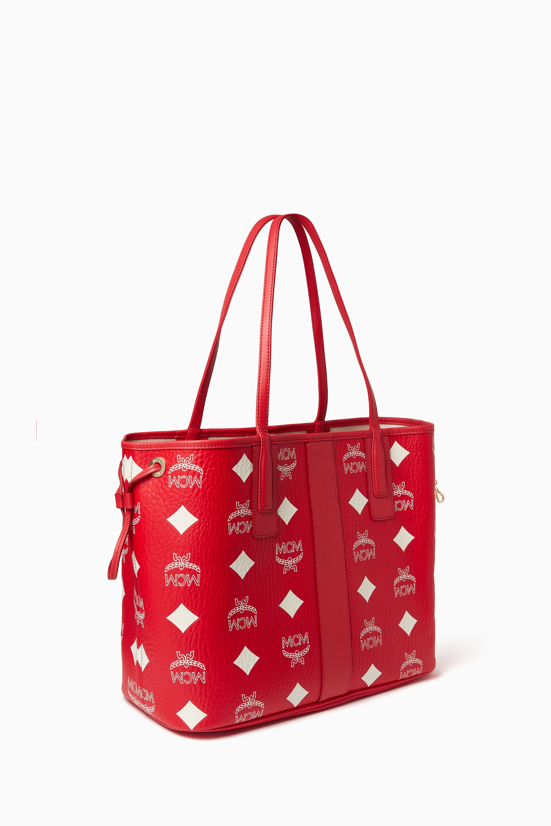 Buy MCM Red Medium Liz Shopper Tote Bag in Visetos For Women Online Ounass Saudi