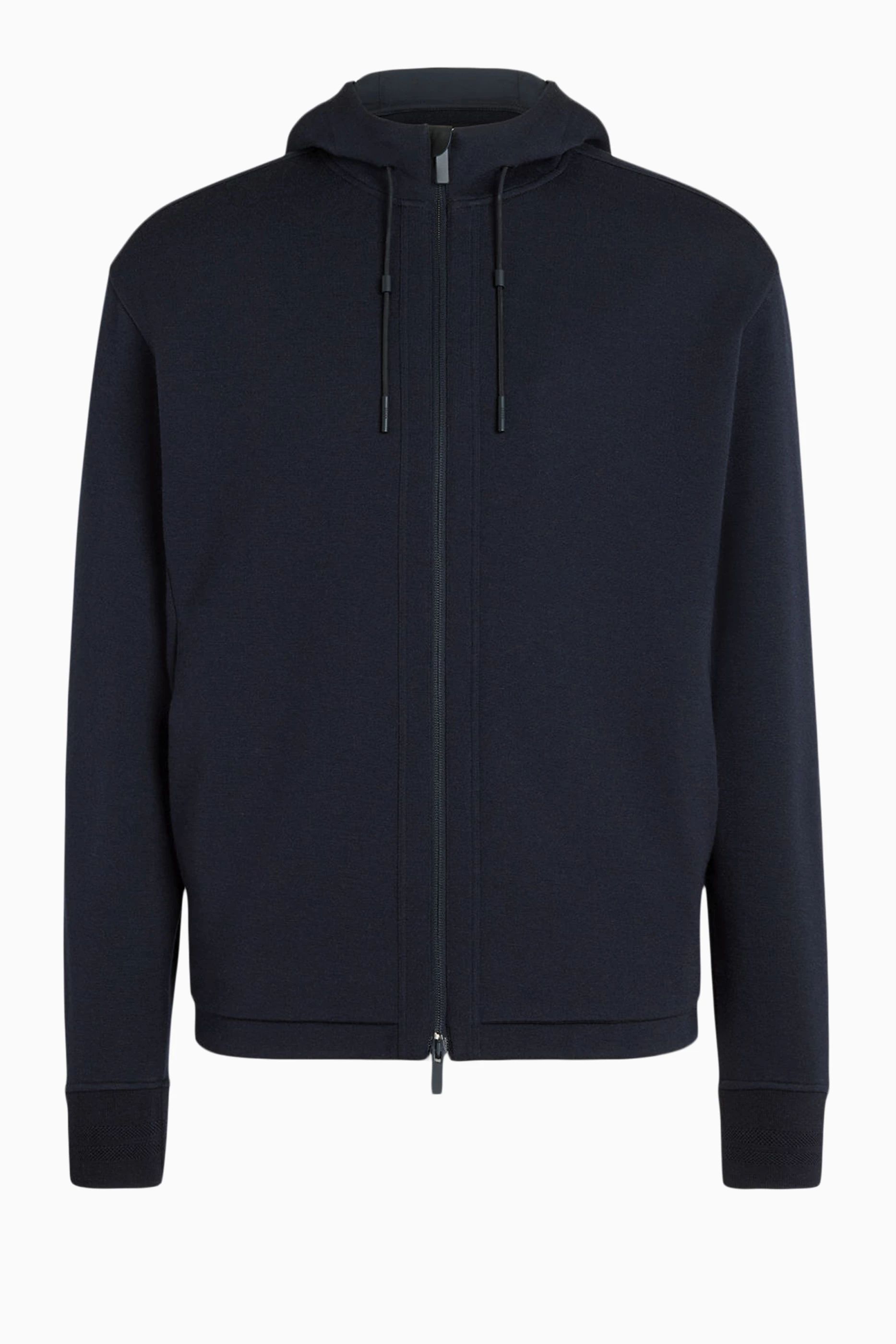 Buy Zegna Blue Zip Hoodie in High Performance™ Wool-blend For Men 