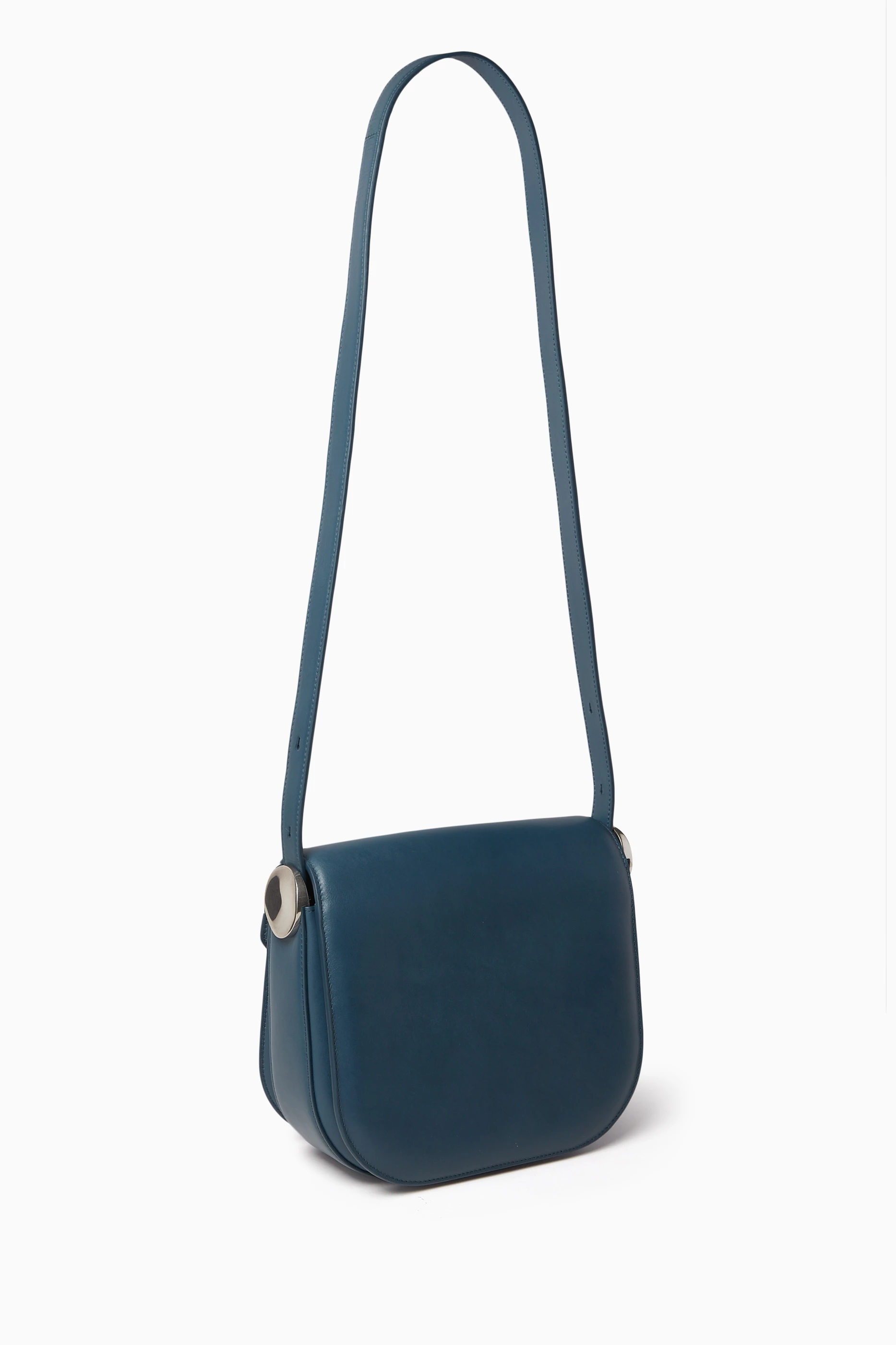 Authentic Jil Sander Navy Blue Leather Clutch Bag