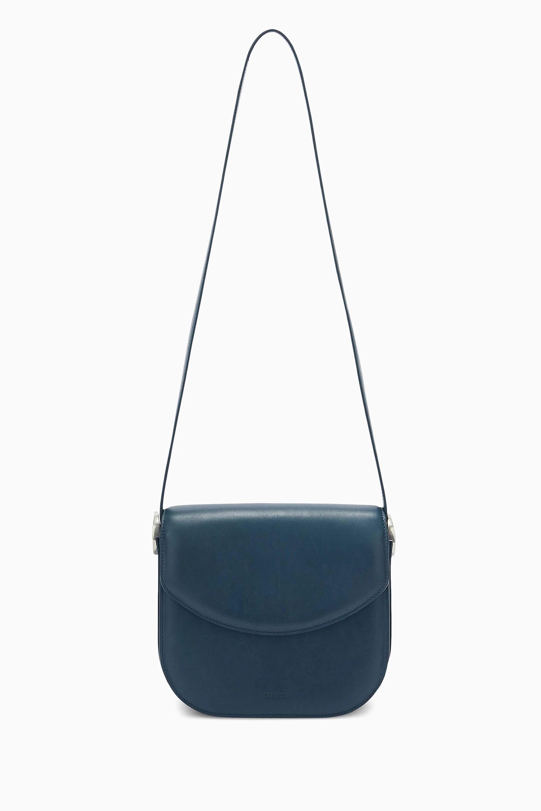 Authentic Jil Sander Navy Blue Leather Clutch Bag