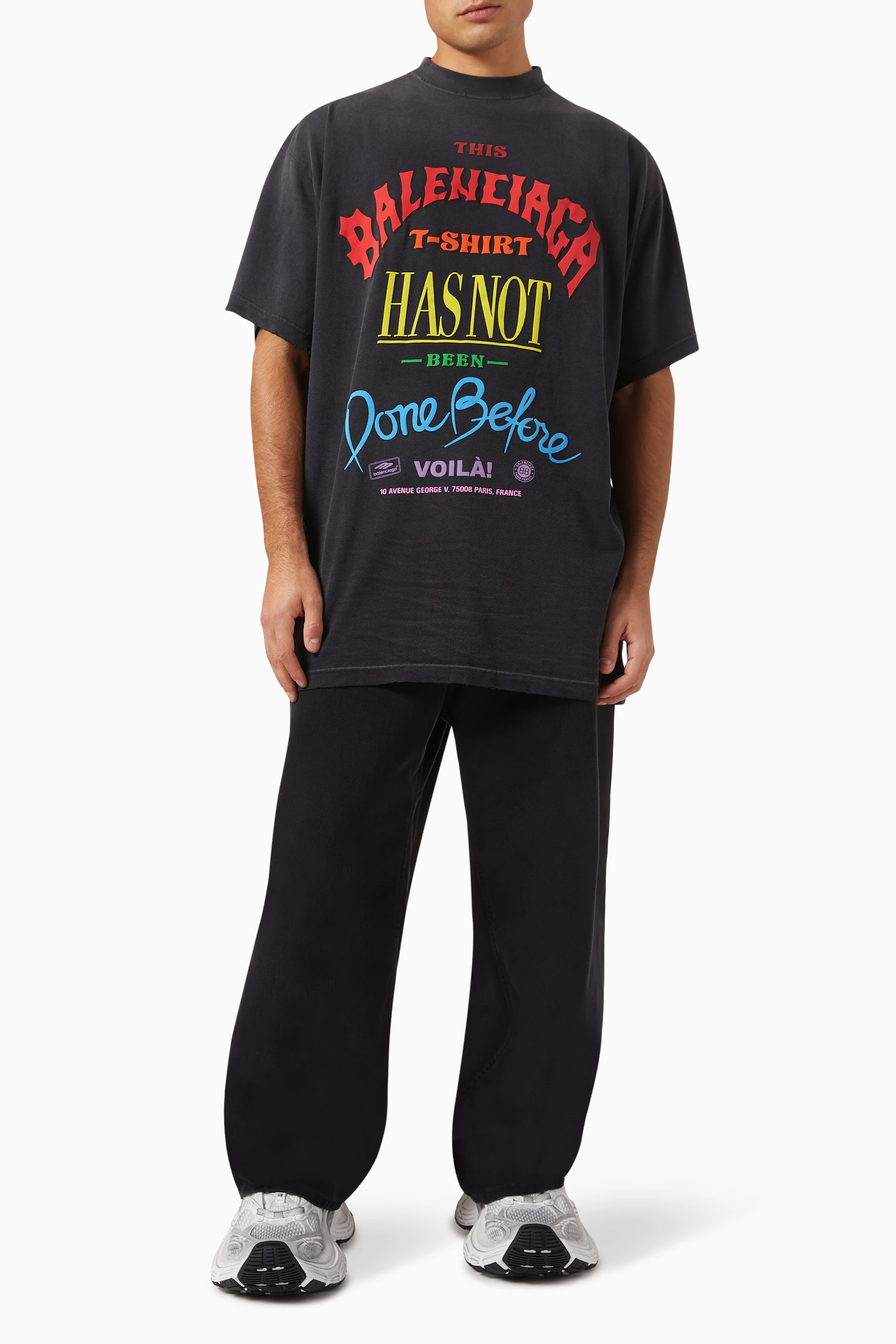 Buy Balenciaga Black Not Been Done Oversized T-shirt in Vintage