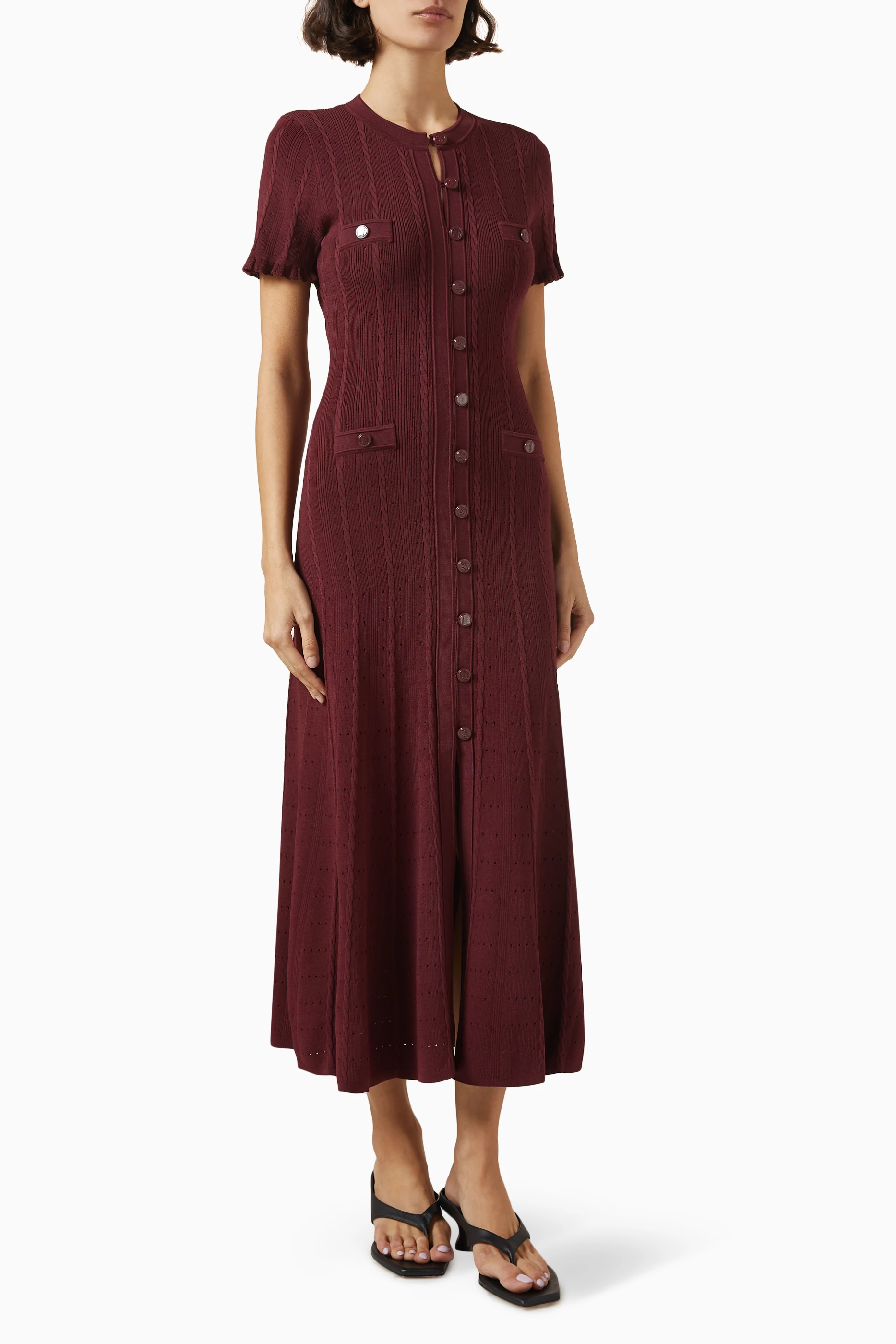 Sandro burgundy dress clearance