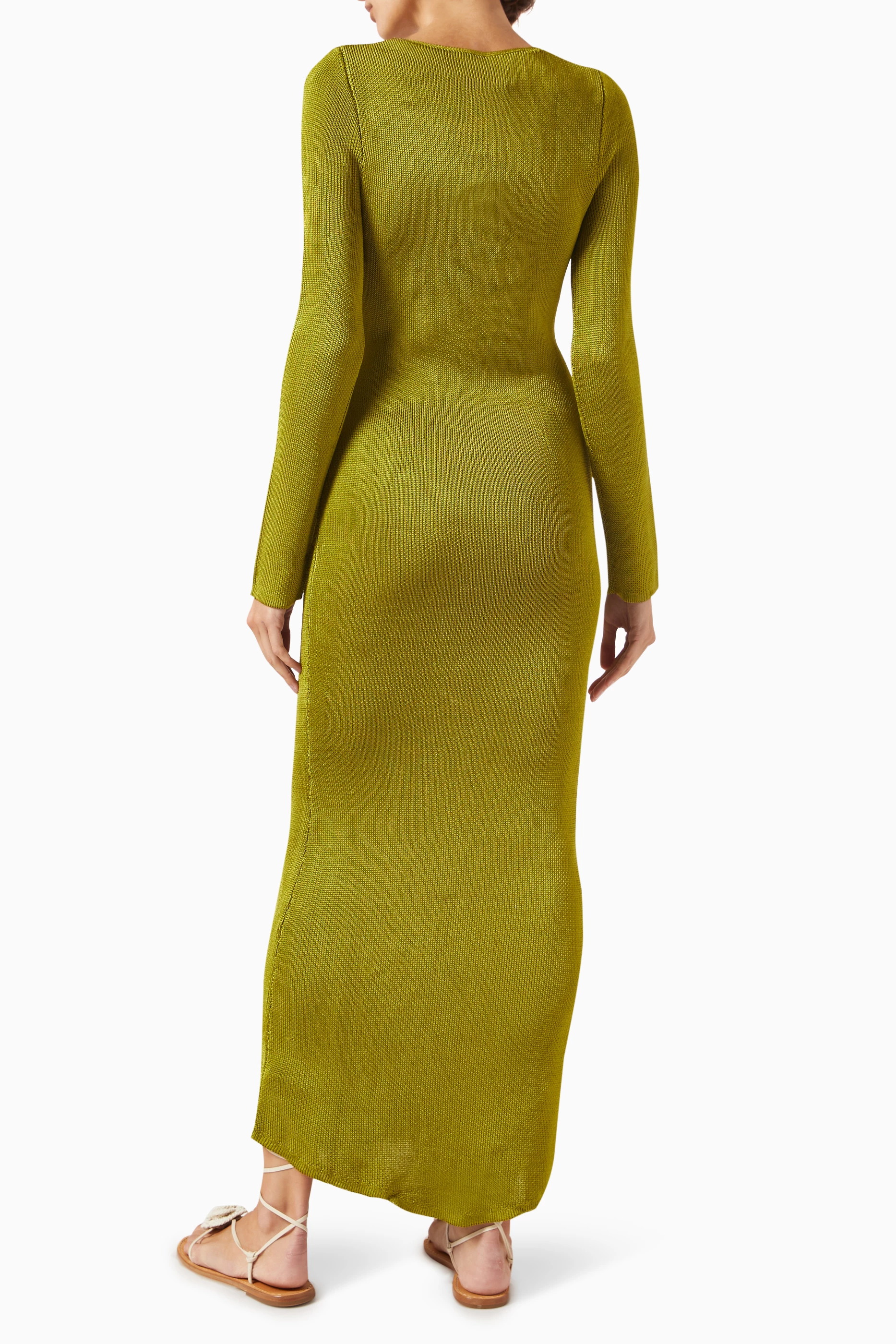 Buy Savannah Morrow Green Evelina Knit Maxi Dress in Viscose Knit For Women  Online | Ounass Saudi