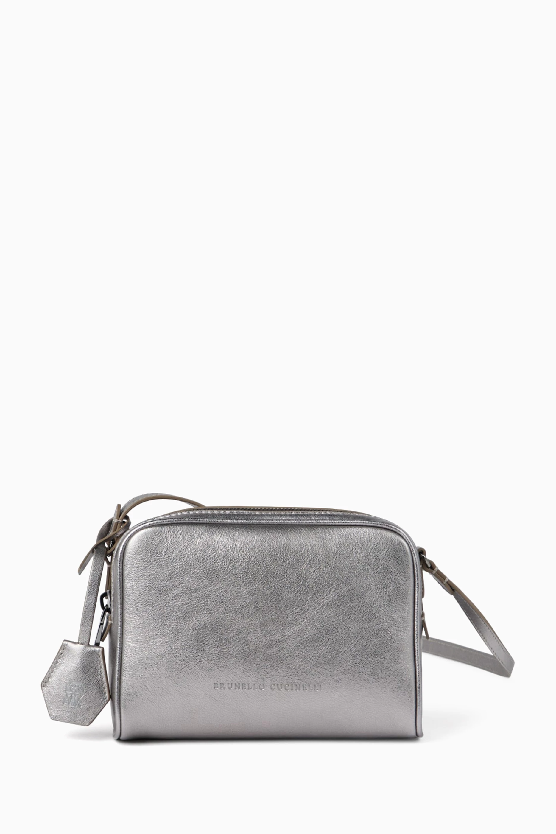 Buy Brunello Cucinelli Silver Boston Crossbody Bag in