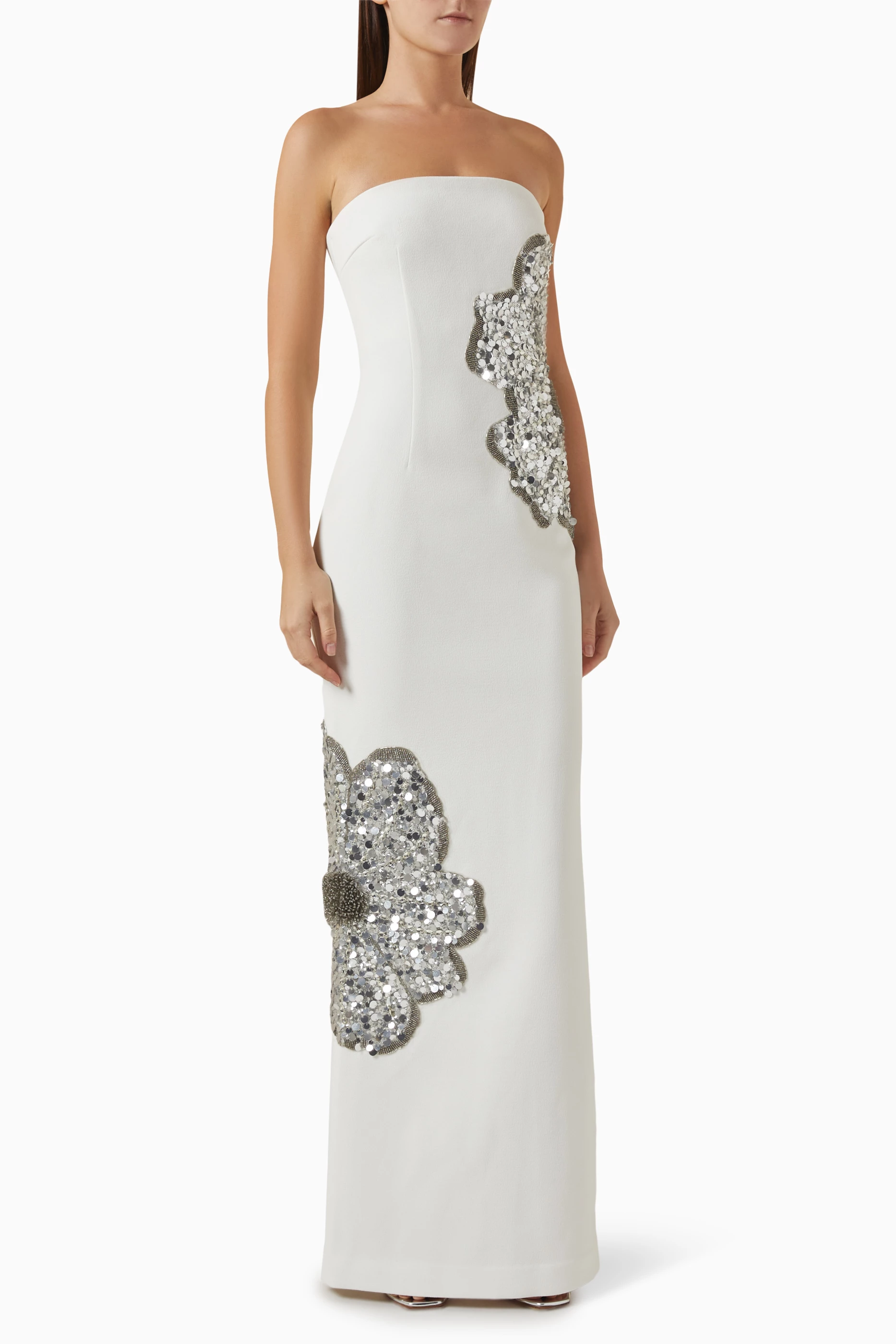 関税込【REBECCA VALLANCE】Layana embellished strapless gown Layana embellished strapless gown in pink - Rebecca Vallance