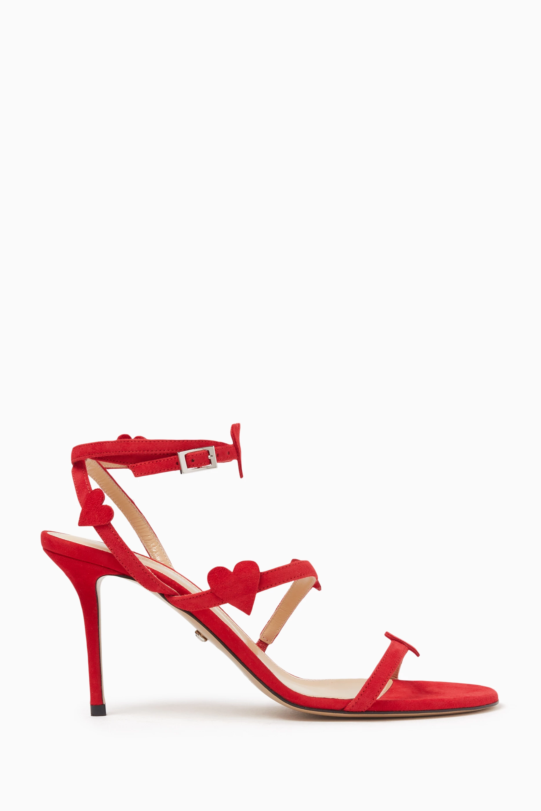 Buy MACH MACH Red Petit Coeur 85 Wrap Sandals in Suede For Women Online Ounass Saudi