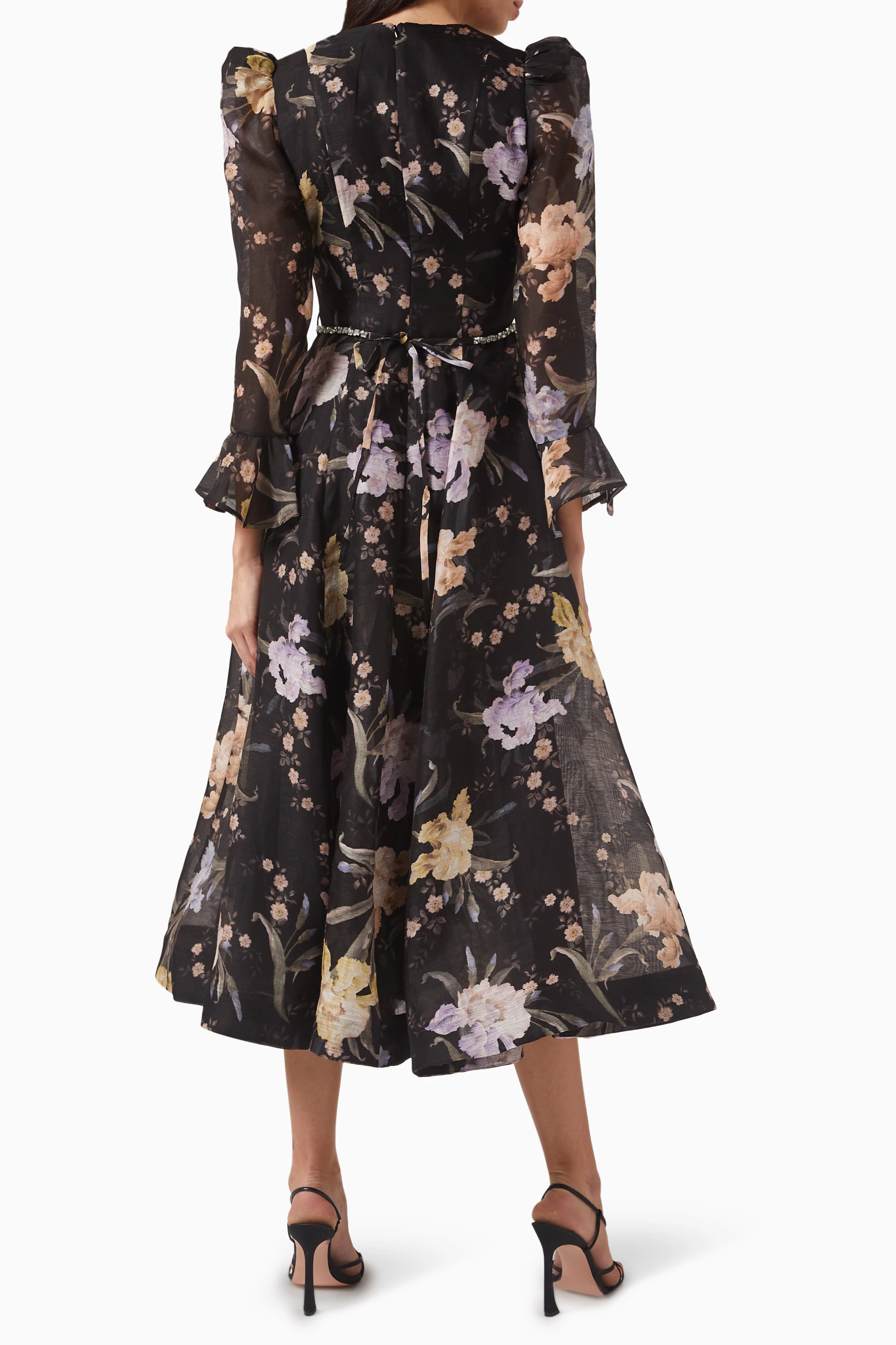 zimmermann eden floral silk gathered midi dress Zimmermann Eden Belted Midi Dress