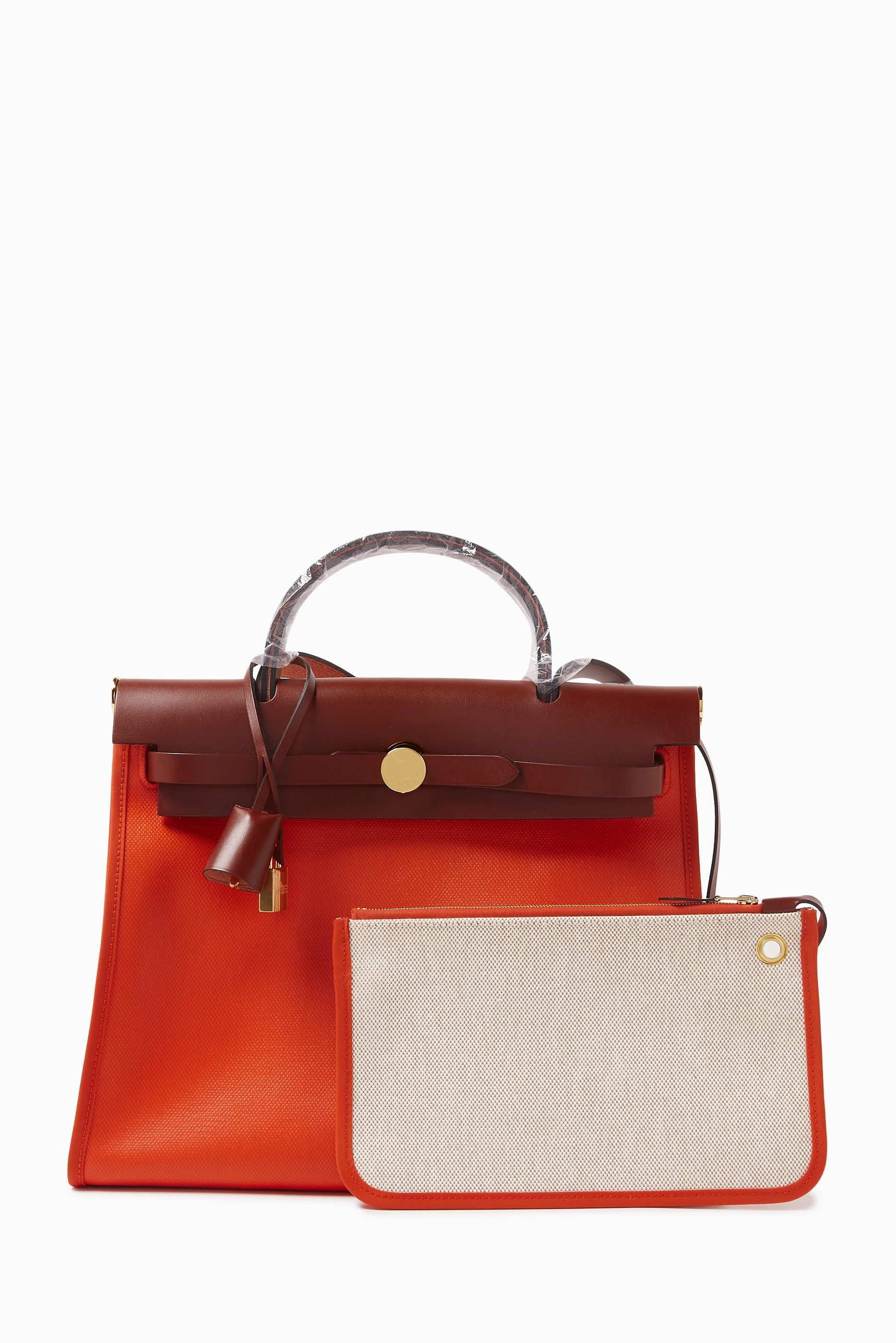Buy Hermès Pre-Loved Red Unused Hermès Herbag 31 in Toile H