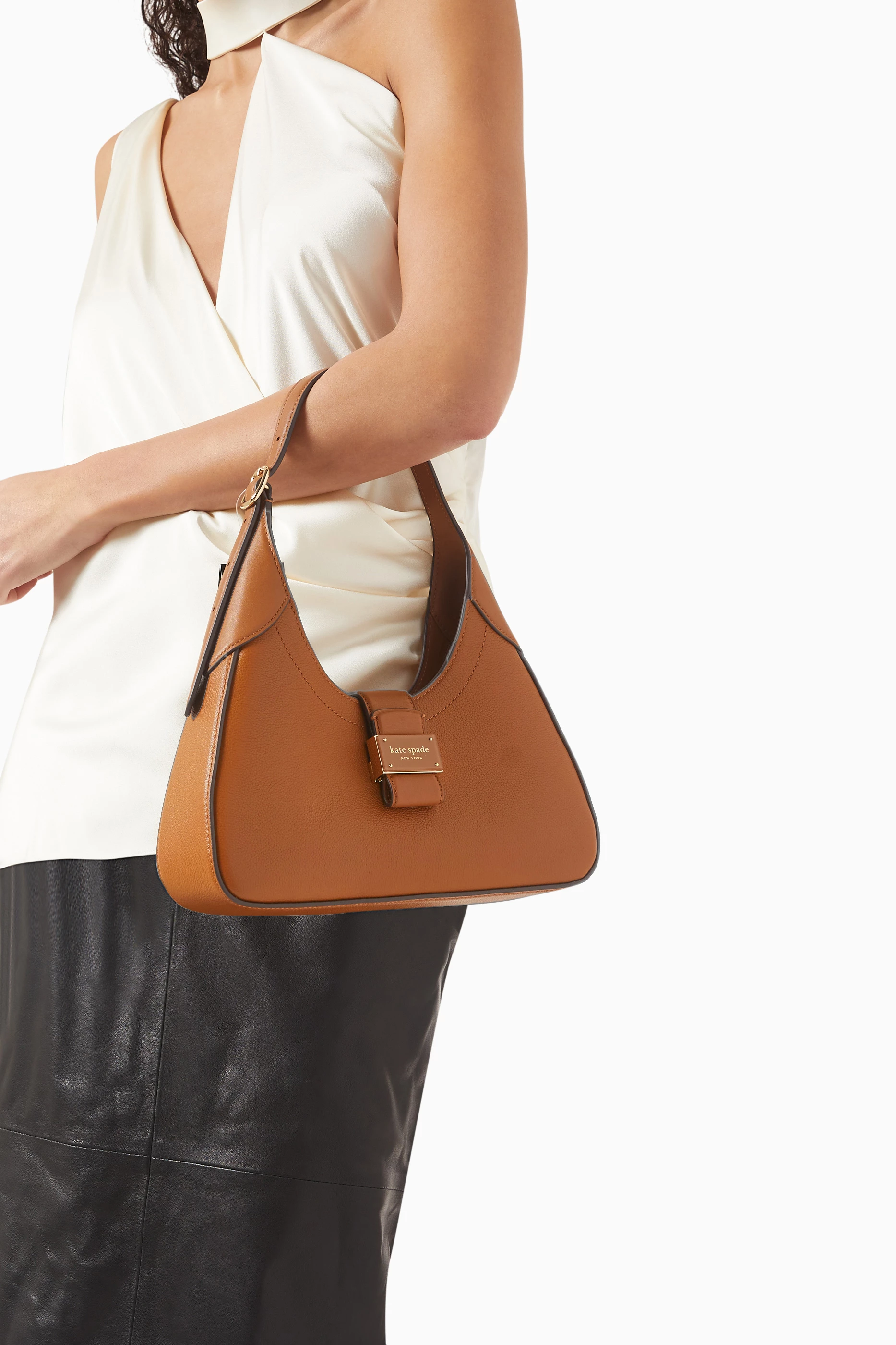 Buy Kate Spade New York Brown Small Nouvea Shoulder Bag in Pebbled 