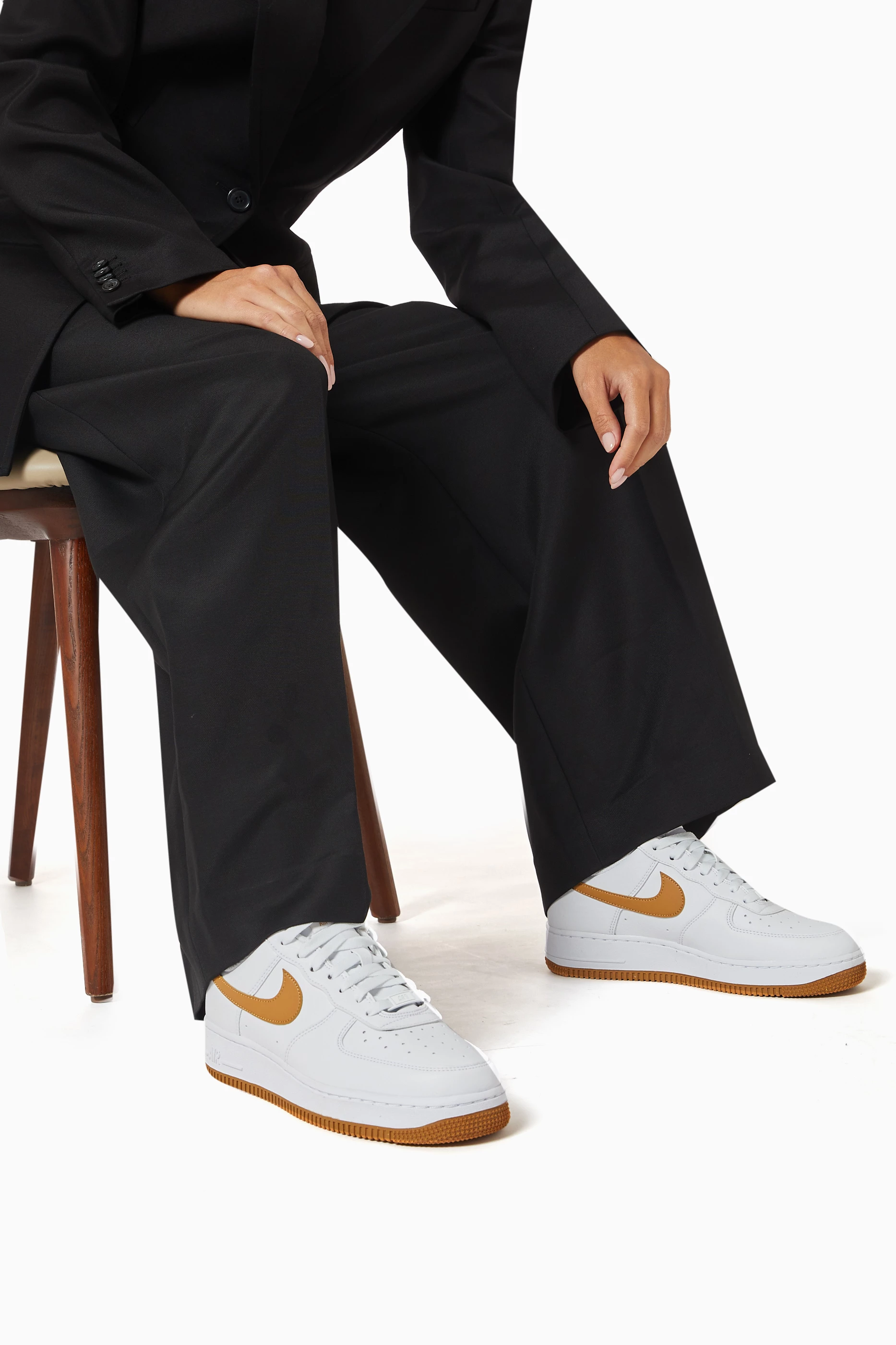 Buy Nike Orange Air Force 1 07 Sneakers in Leather For Women Online Ounass Saudi