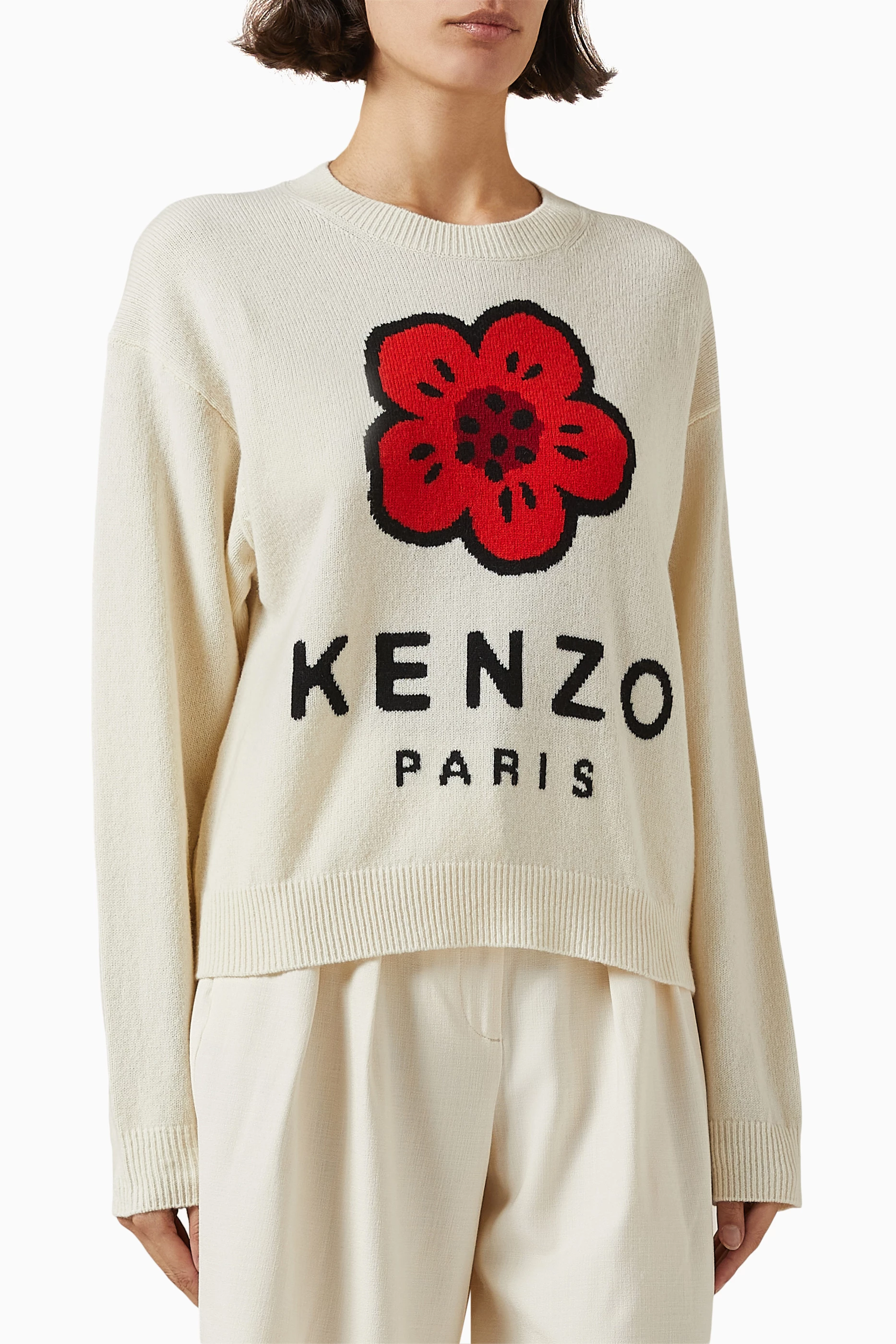 【送料&関税込】Kenzo Turtleneck Boke Flower Embroidered Kni Boke Flower' embroidered turtleneck jumper in wool | Men's