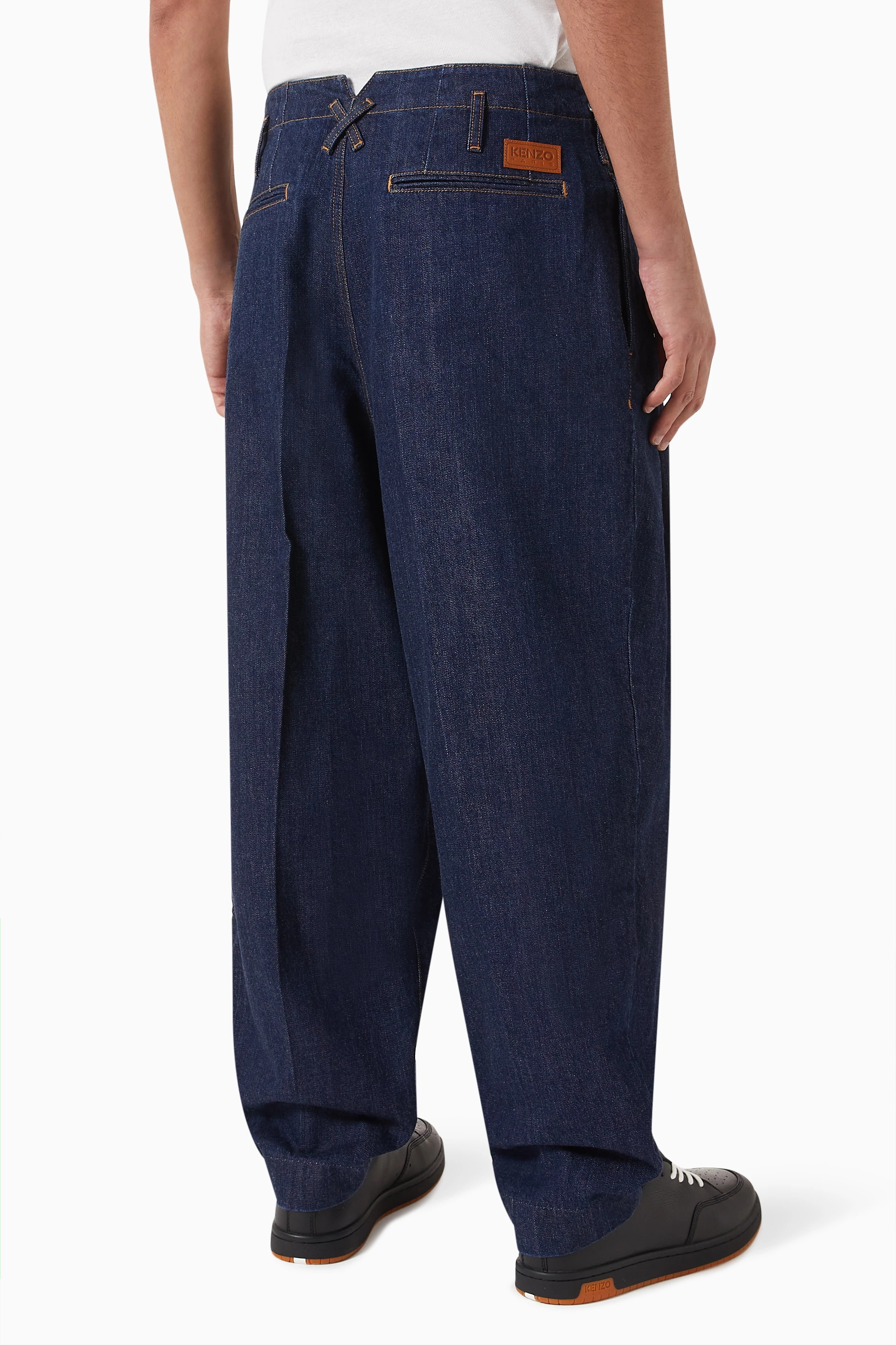 Buy KENZO Blue School Boy Wide Jeans in Japanese Denim For Men