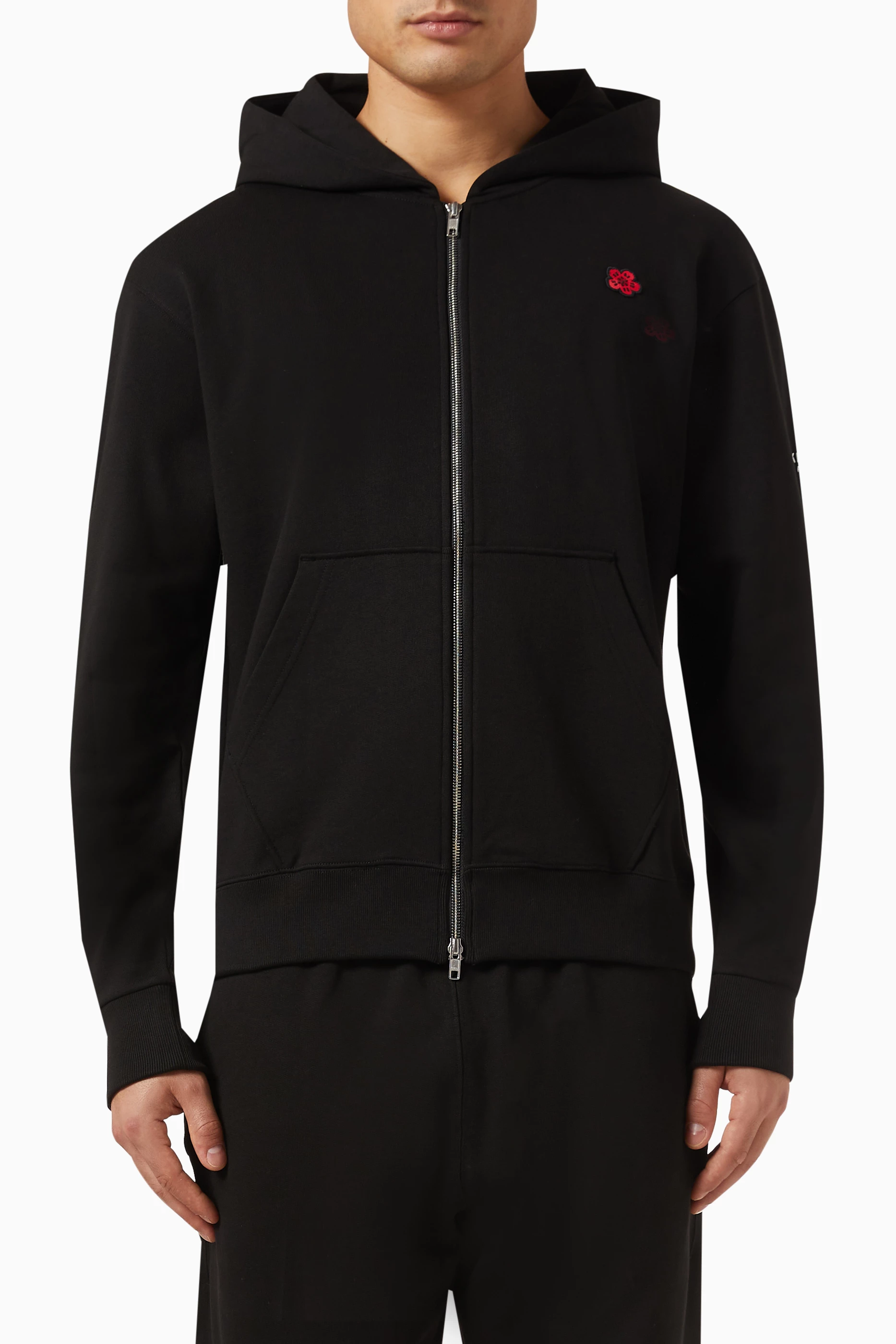 Buy KENZO Black Boke Flower Classic Zip Hoodie in Cotton For