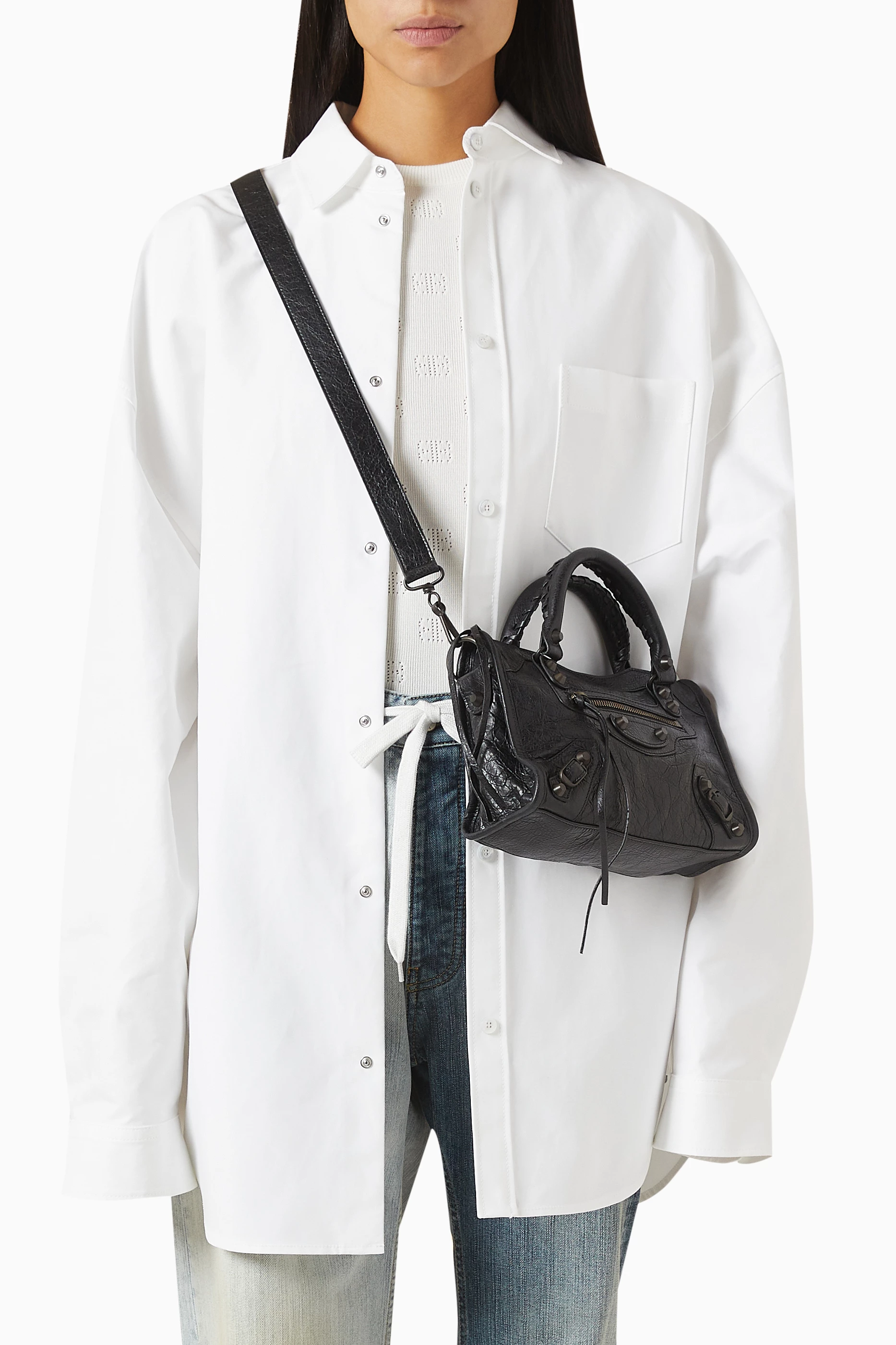 Buy Balenciaga Black Mini Le City Bag in Arena Lambskin For Women Online Ounass Saudi