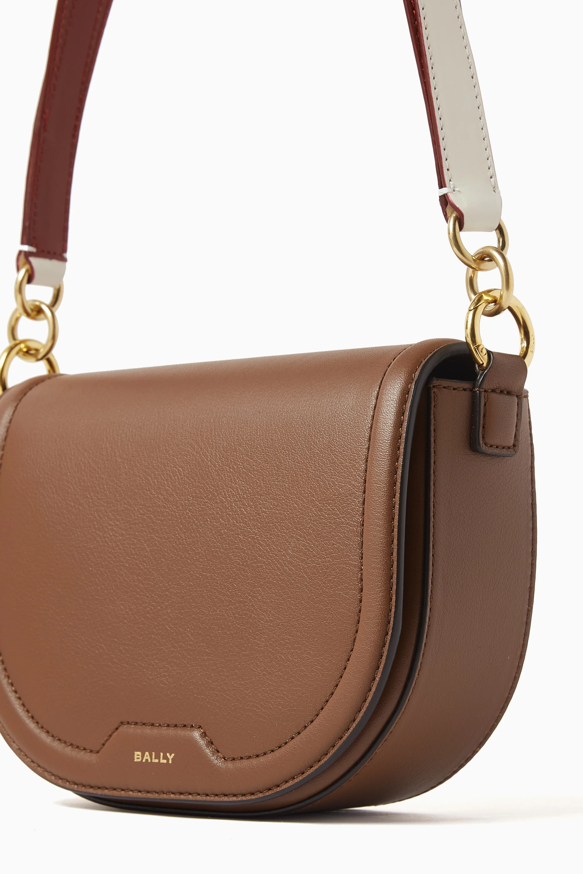 Buy Bally Brown Code Flap Crossbody Bag in Leather For Women Online Ounass Saudi