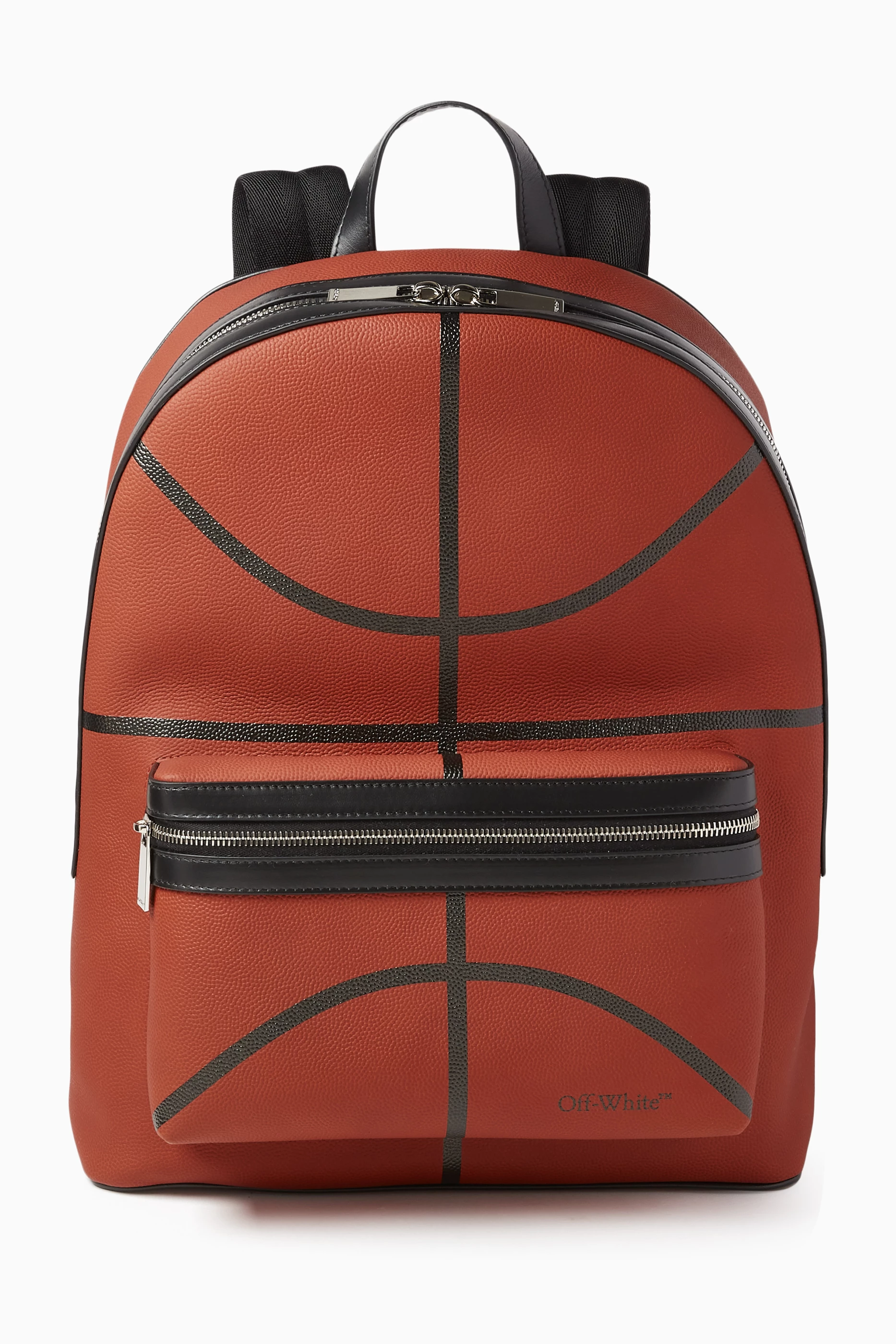 Buy Off White Orange Basket Round Backpack in Leather For Men Online Ounass Saudi