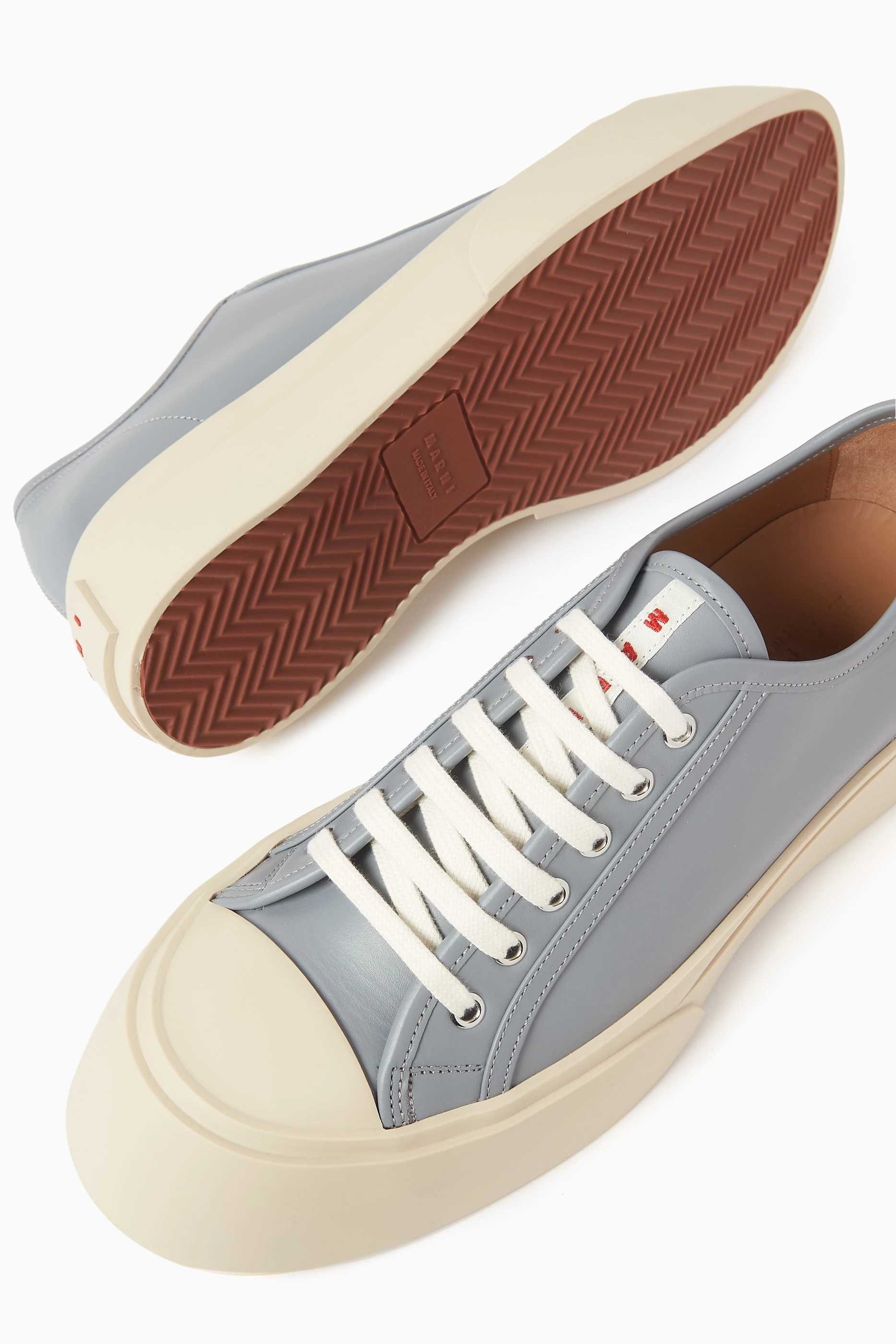 Buy Marni Grey Pablo Platform Sneakers in Leather For Men Online 